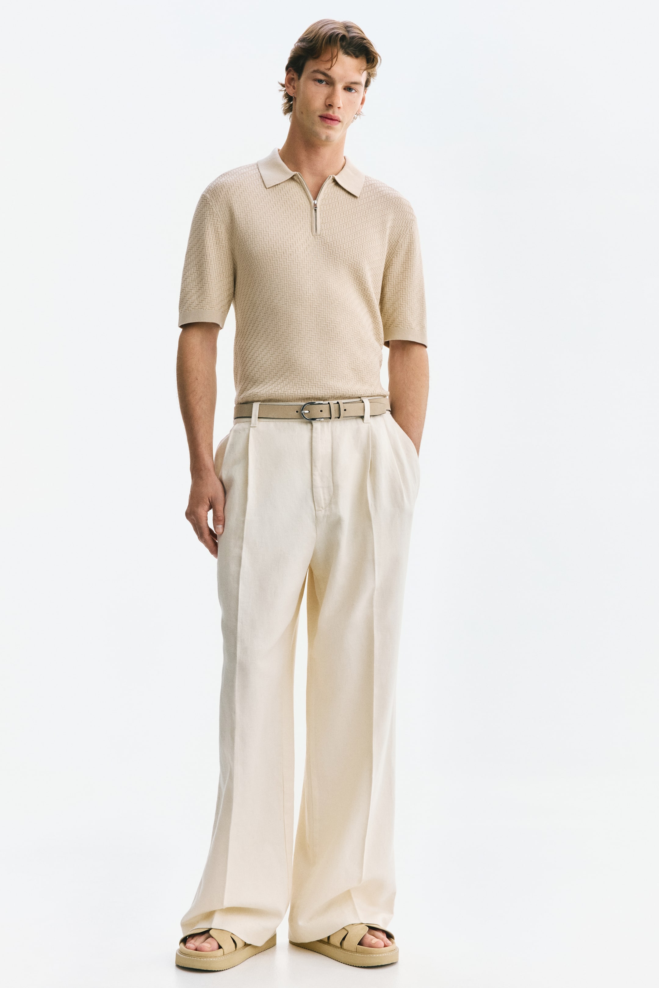 Slim-Fit Textured Polo Shirt