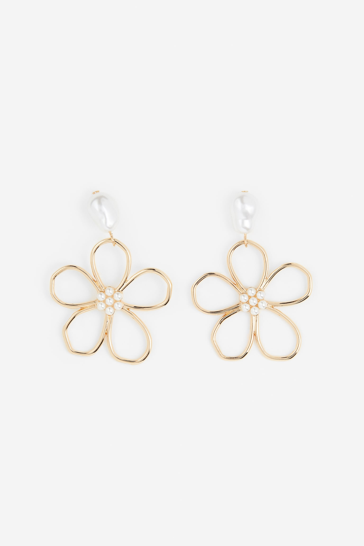 Flower Shaped Earrings - Gold colour/Flower - 1