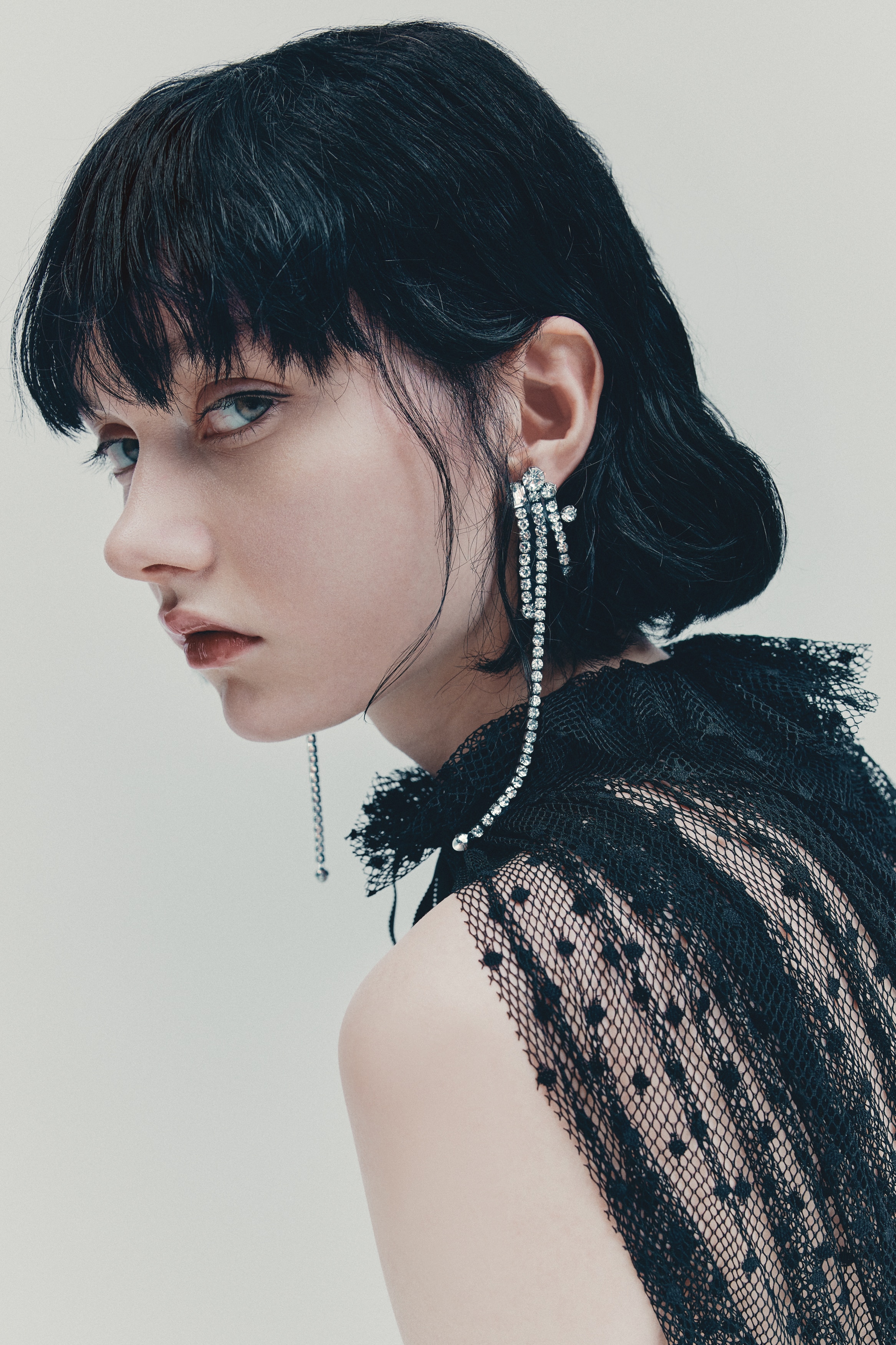 ラインストーンダングルピアス - シルバーカラー - レディース | H&M JP