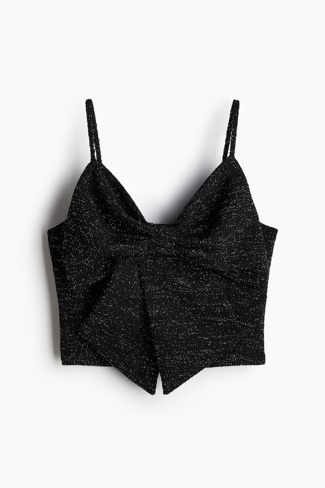 Bow-front strappy top - Black/Silver-coloured - 1