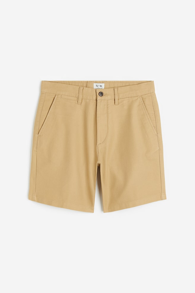 Regular Fit Cotton chino shorts - Beige/Navy blue - 2