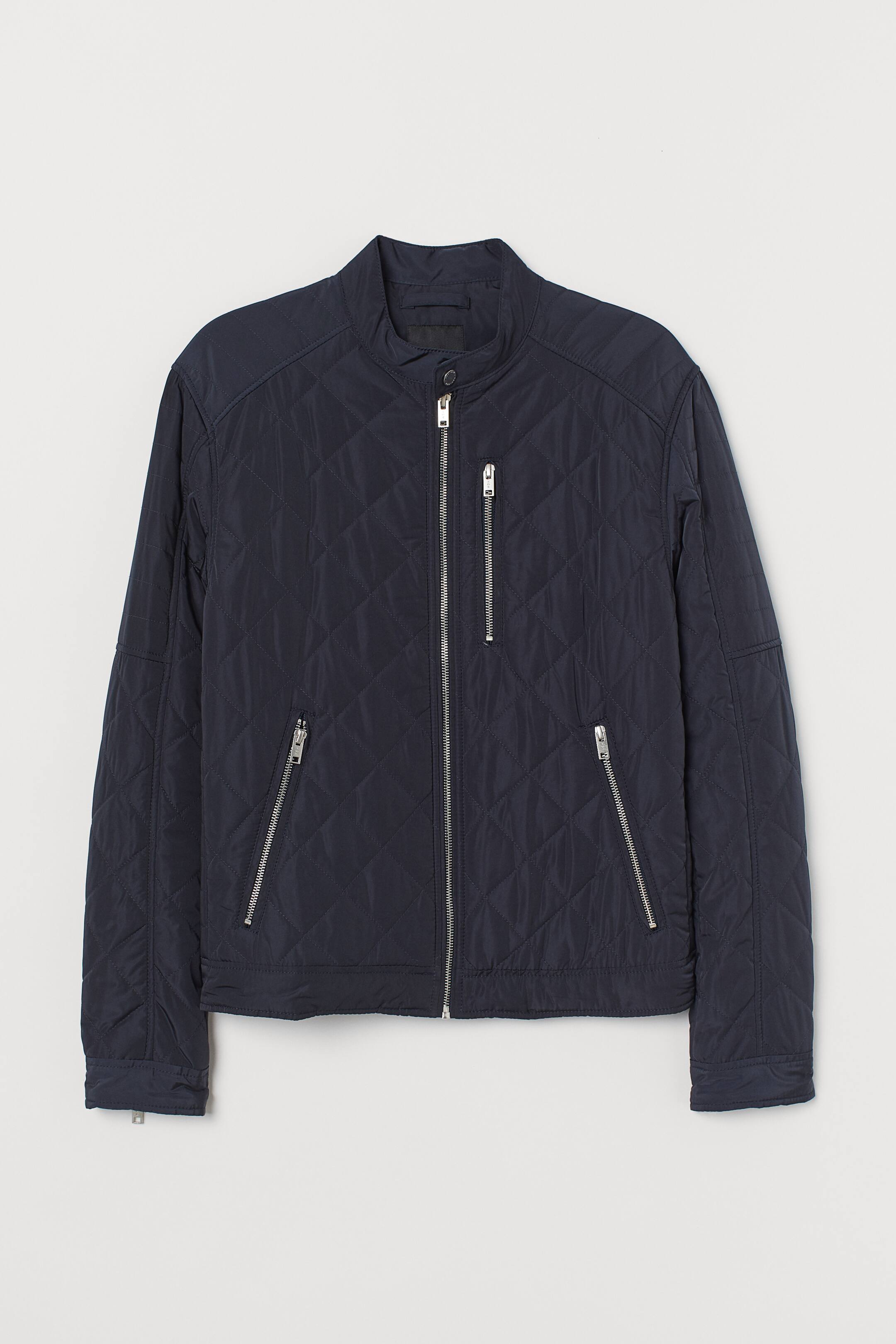 View larger image: Quilted jacket - Dark blue - Men | H&M HK 1