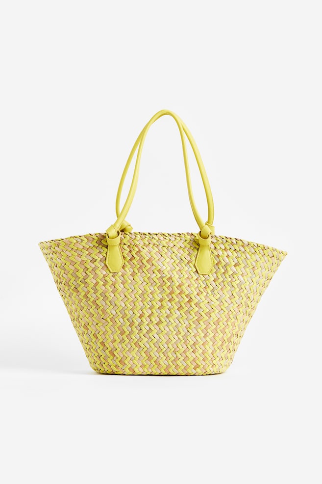 Straw shopper - Yellow/Bright pink/Patterned - 1