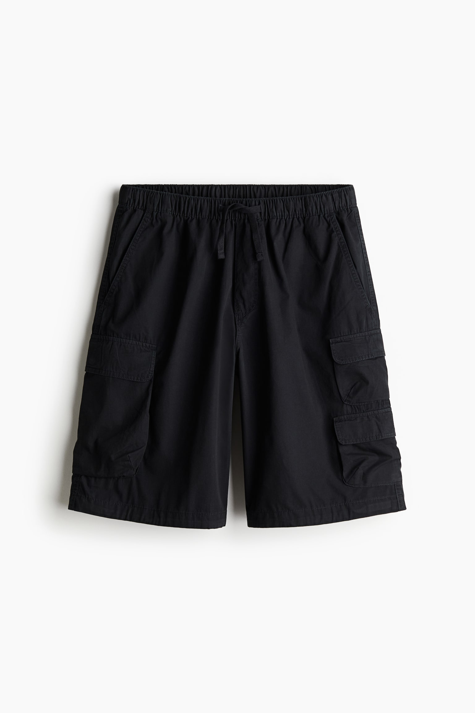 Loose Fit Cargo shorts - Black/White - 2