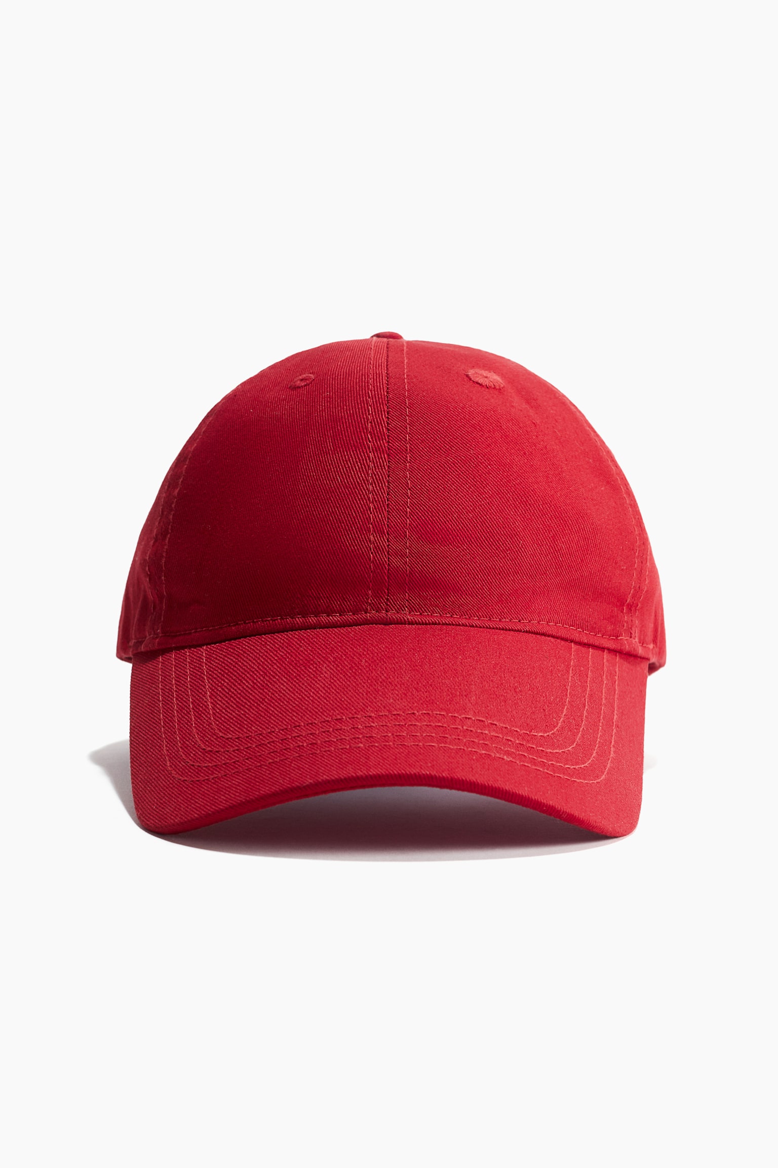 Cotton twill cap - Red/Black - 1