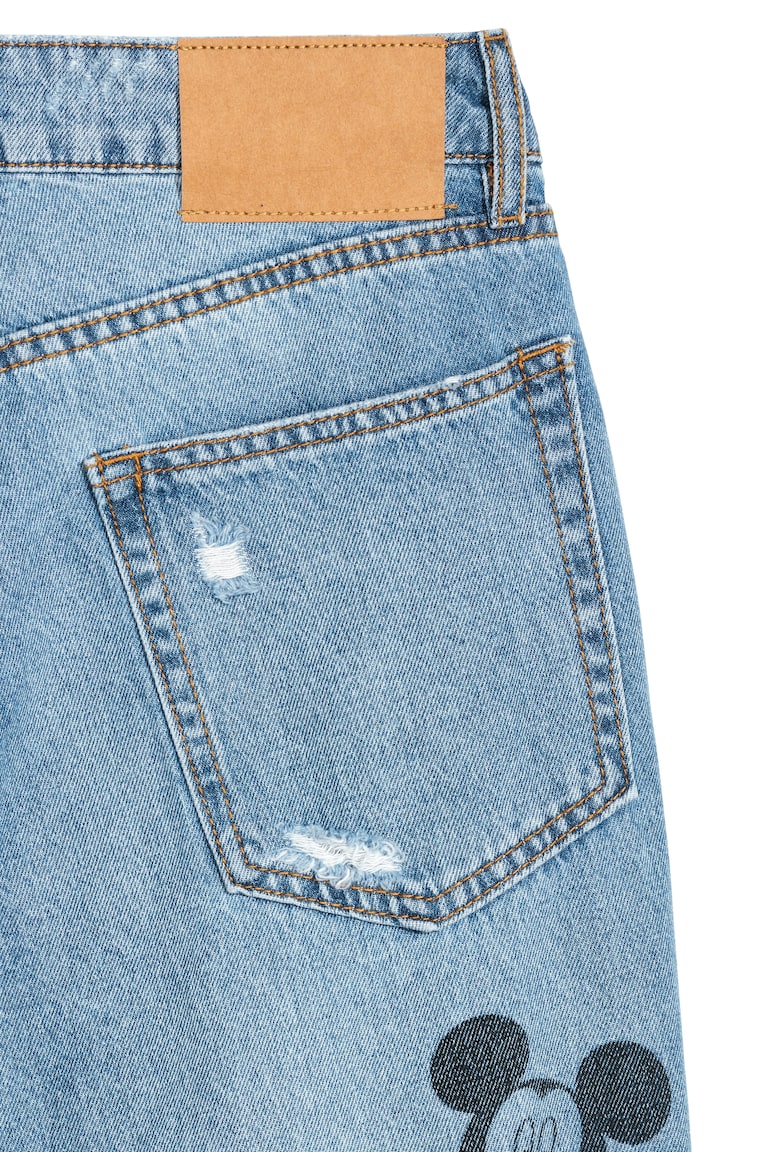 Printed Jeans H And M Mickey Jeans Relaxed Fit Paper Bag Jeans