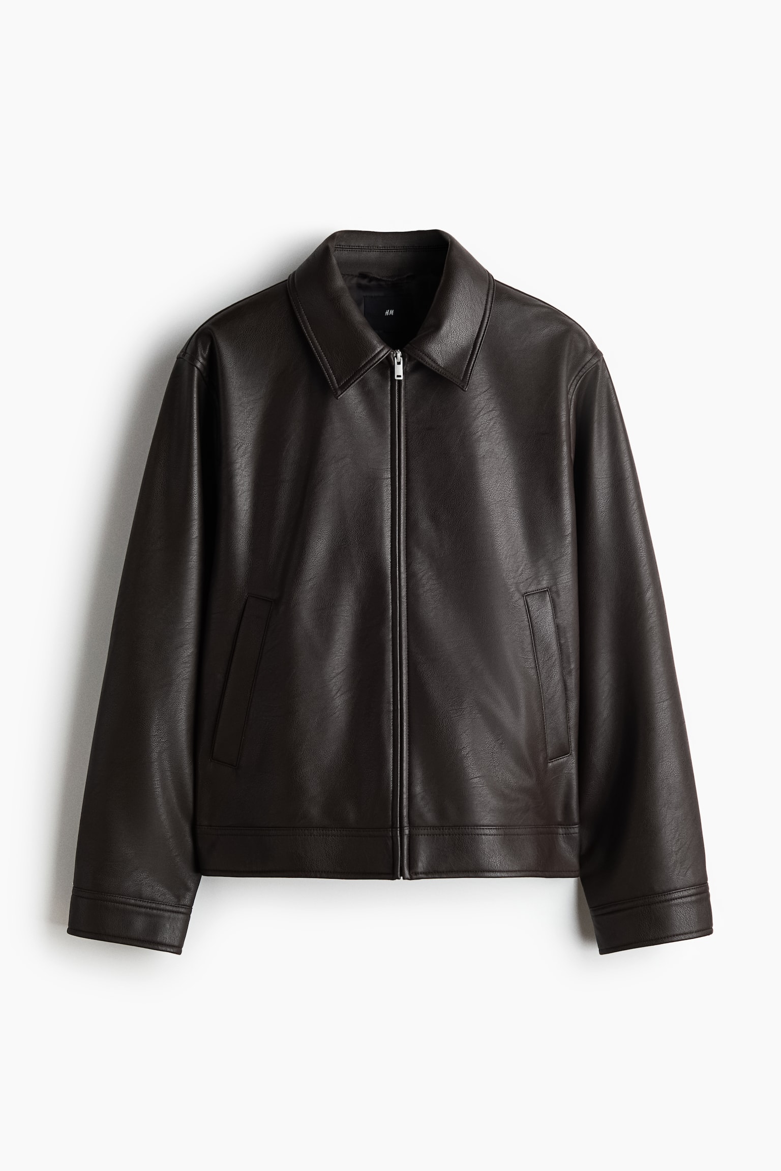 Jacket with Collar - Dark brown/Black