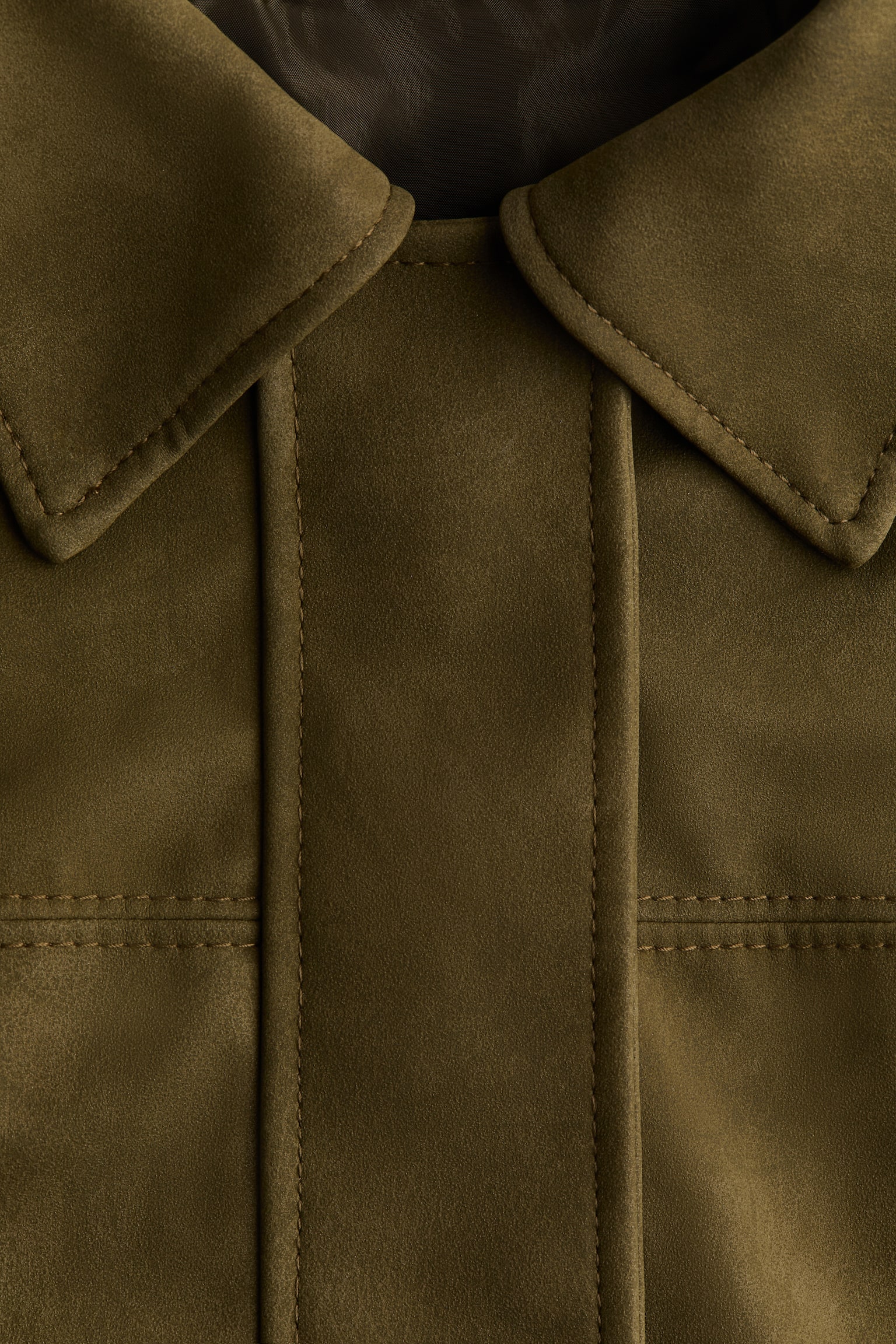 ז'קט בומבר עם צווארון - ירוק זית/אפור/בז' בהיר/משבצות - 3