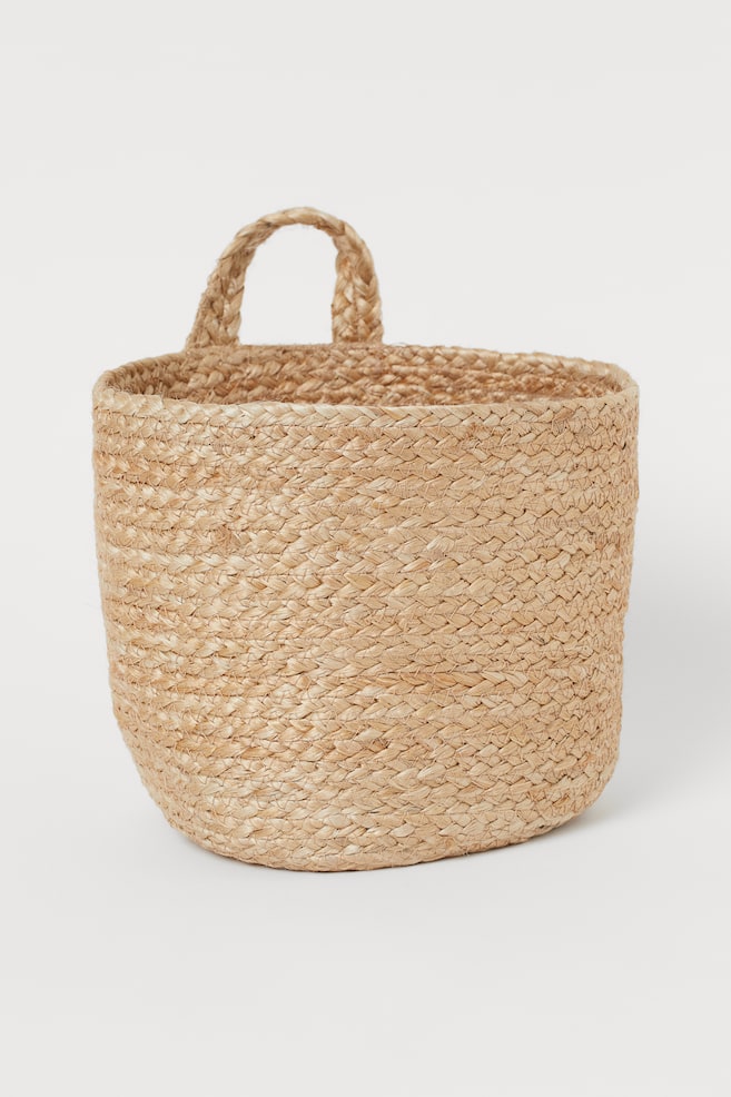 Handmade wall storage basket - Beige/Black - 1