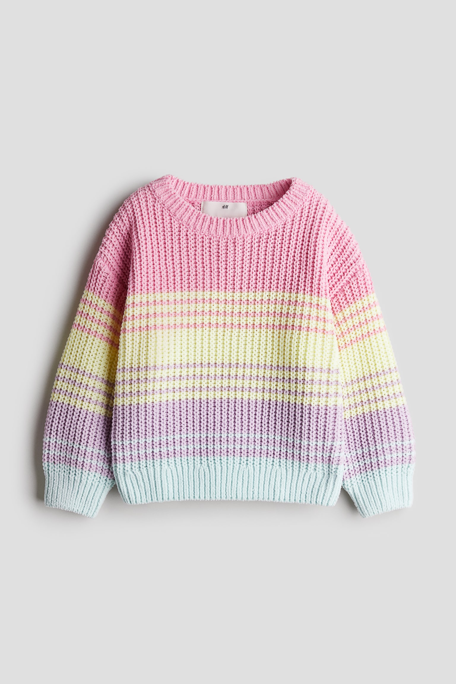 Knitted chenille jumper - Pink/Striped/Light purple/Bow/White/Bow/Navy blue/Teddy bear - 1