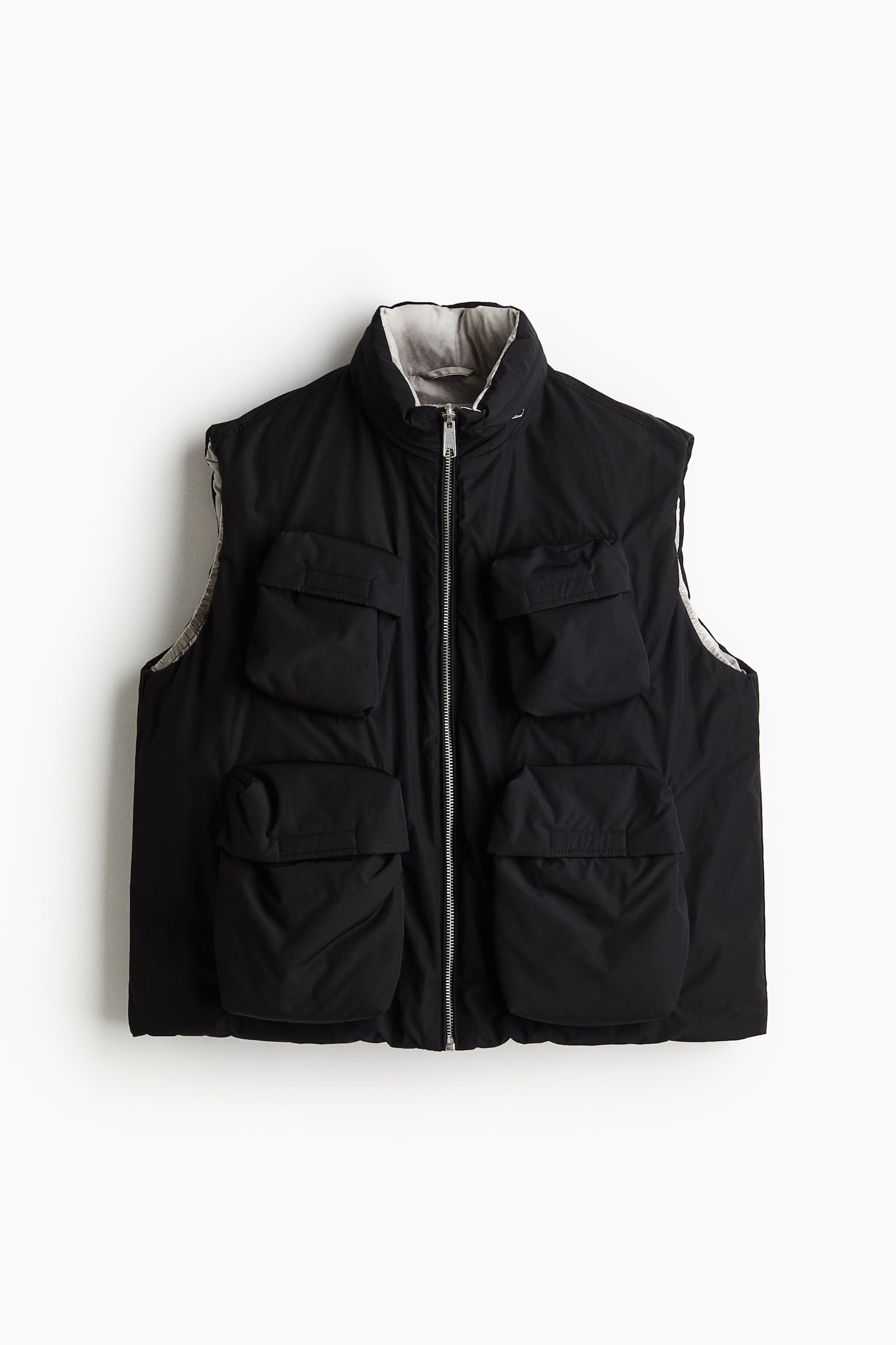 Reversible down puffer gilet - Black - 2