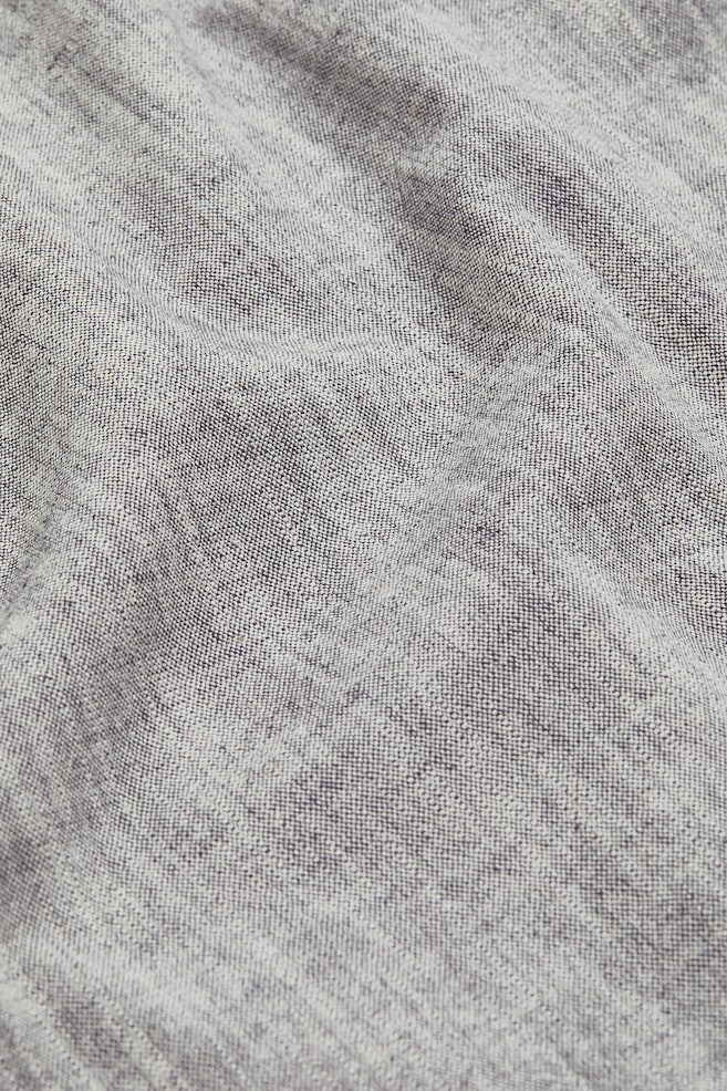 Linen-blend table runner - Grey marl/Light beige - 2