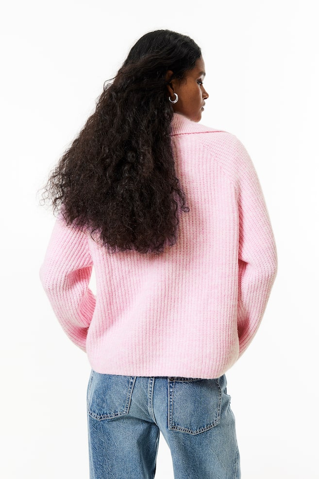 Oversized zip-top jumper - Light pink/Cream/Striped/Light grey/Beige/Striped - 5