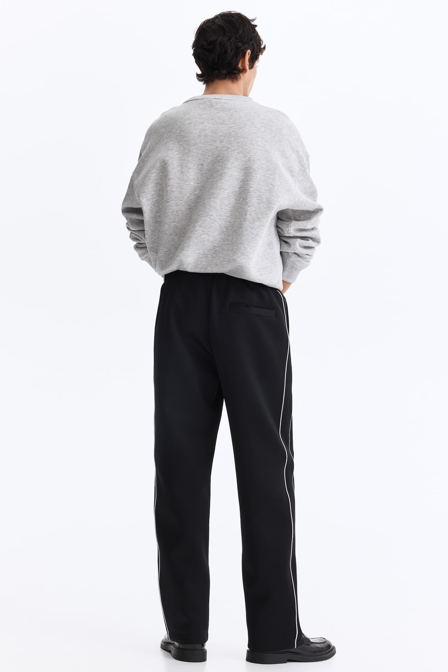 Relaxed Fit Joggers - 黑色/深咖啡色 - 4