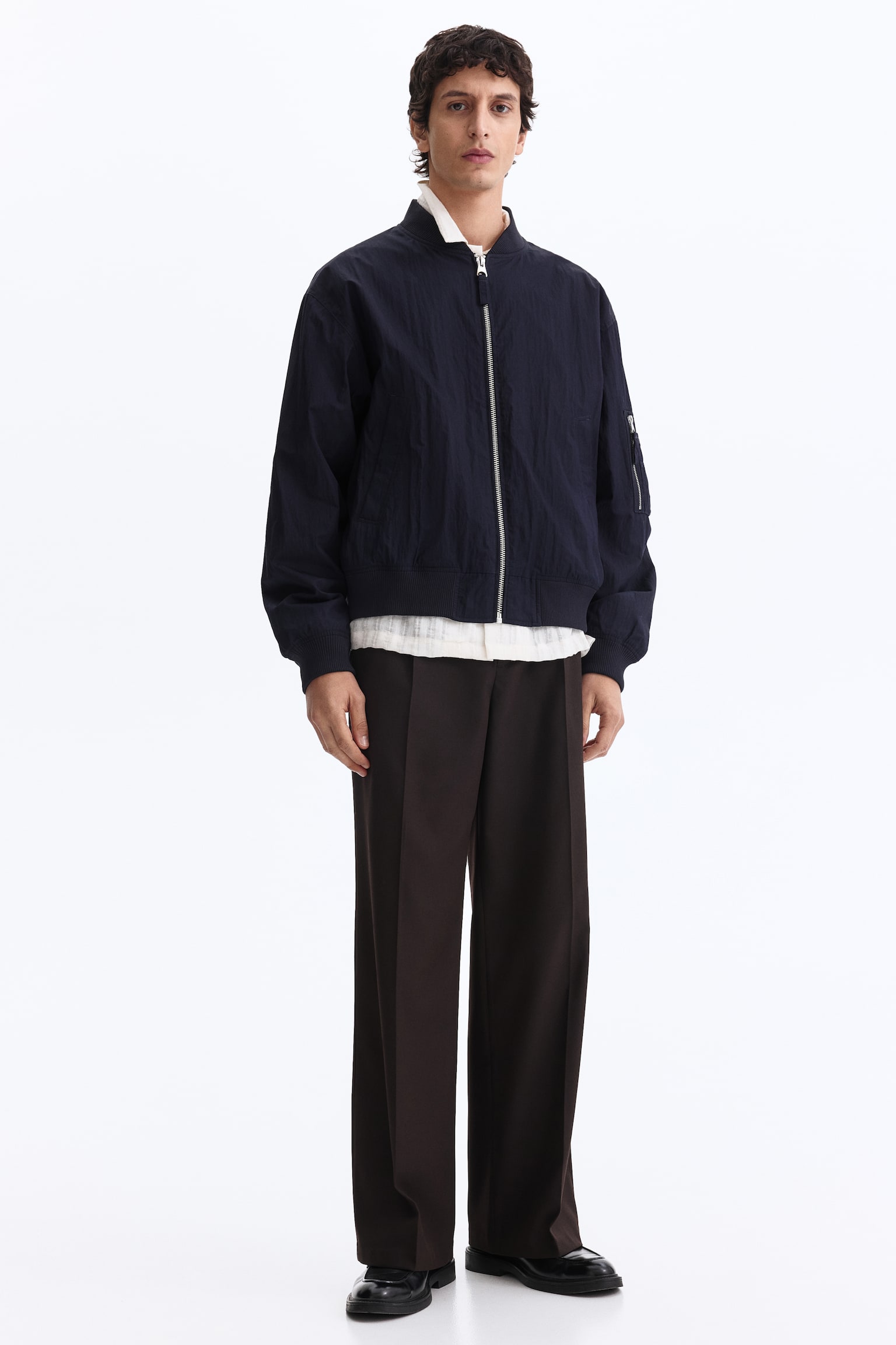 Bomber jacket - Navy blue/Light beige - 7