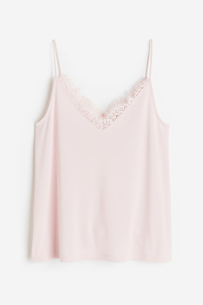 Lace-trimmed cami top - Light pink/Black/Cream/Turquoise/dc/dc - 2