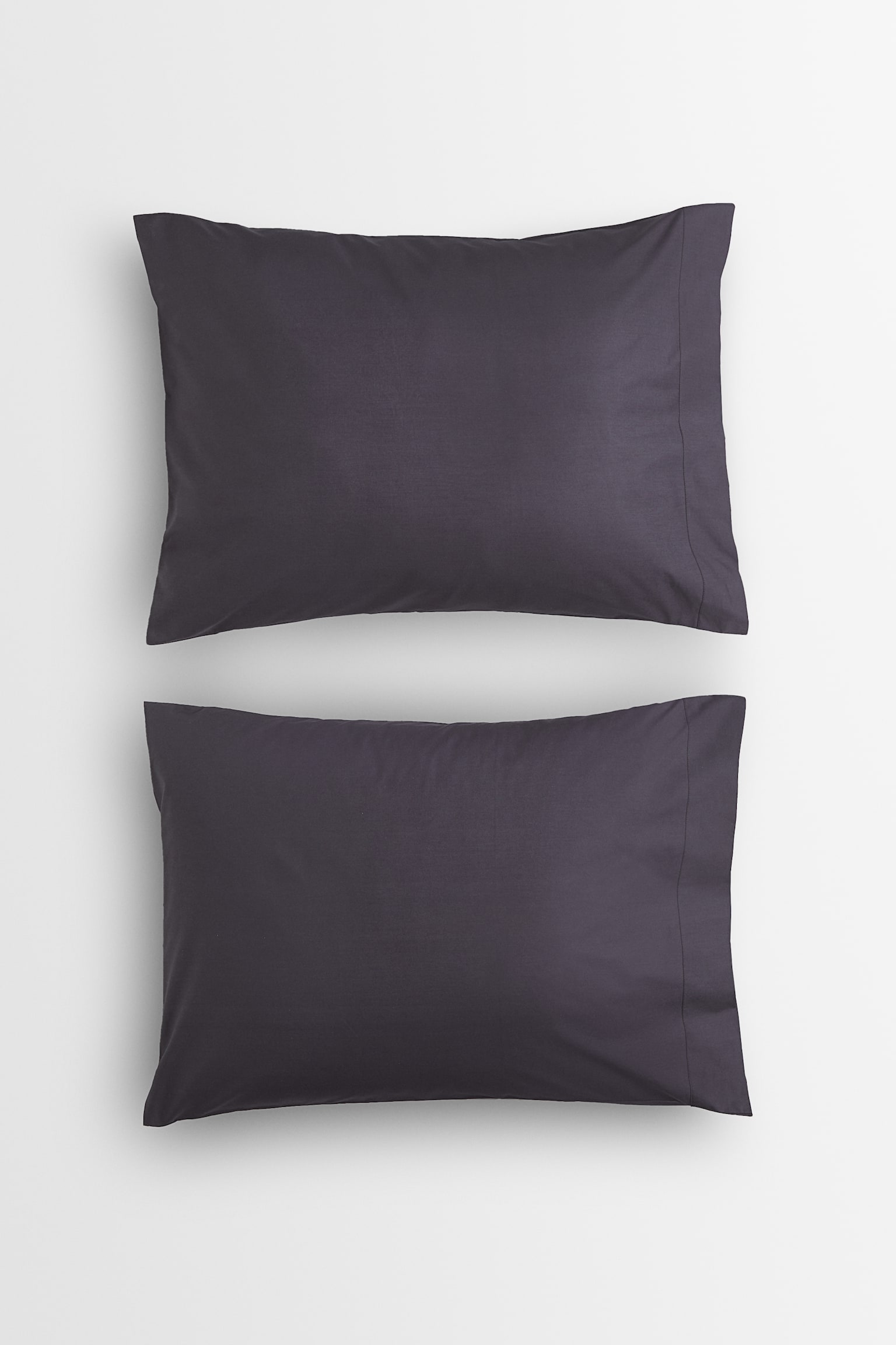 2-pack cotton percale pillowcases - Dark grey/Dark blue - 1