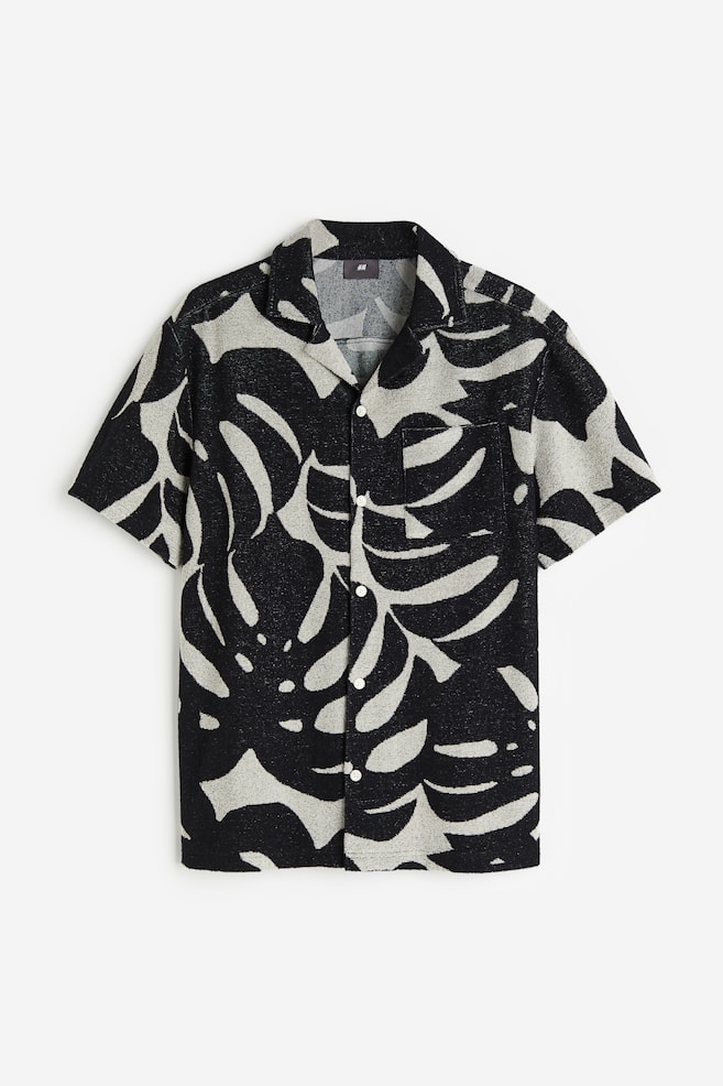Regular Fit Terry resort shirt - Black/Leaf-patterned/Blue/Striped/Orange/Leaf-patterned/Blue/Leaf-patterned - 2