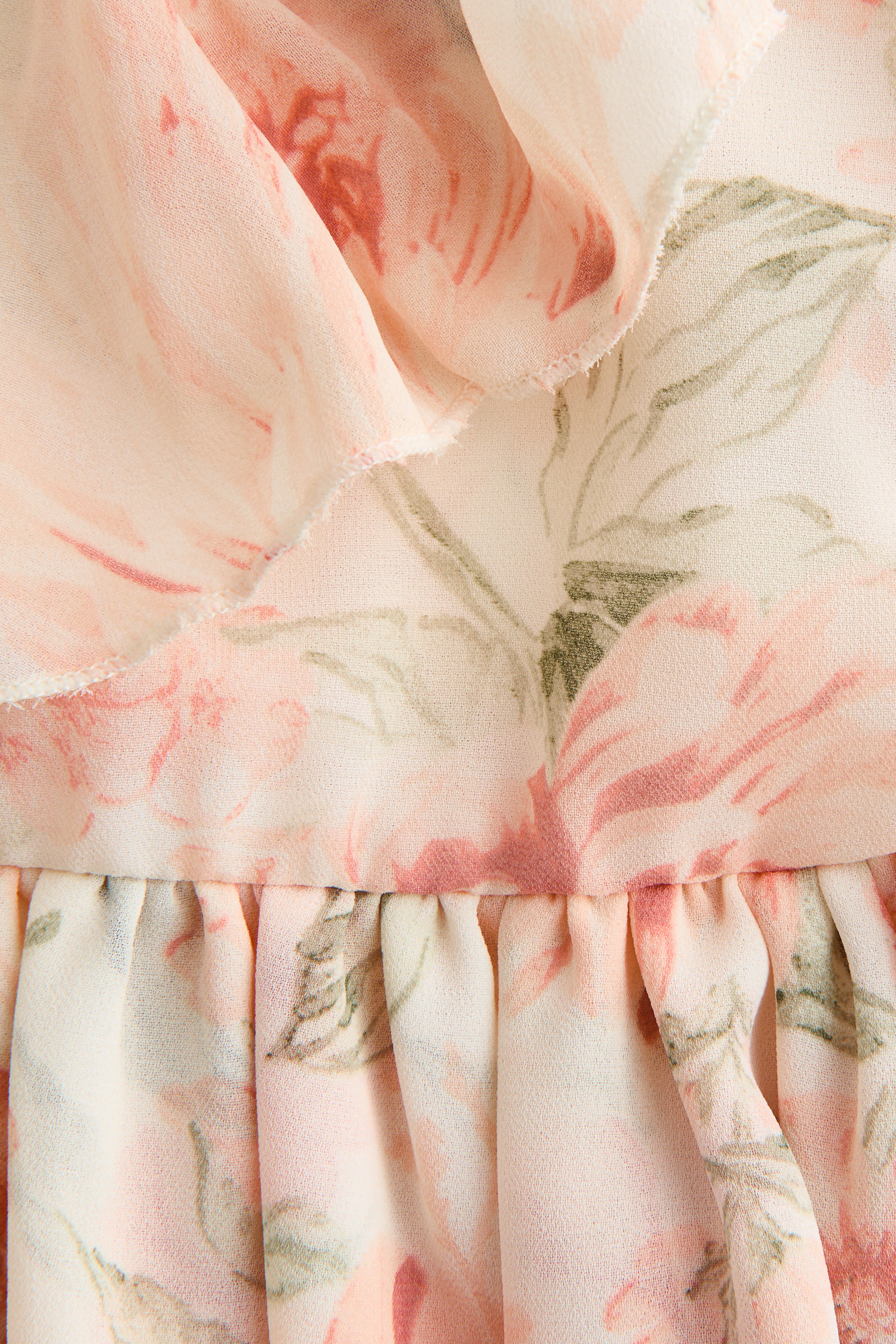 Flounced Tie-Front Blouse