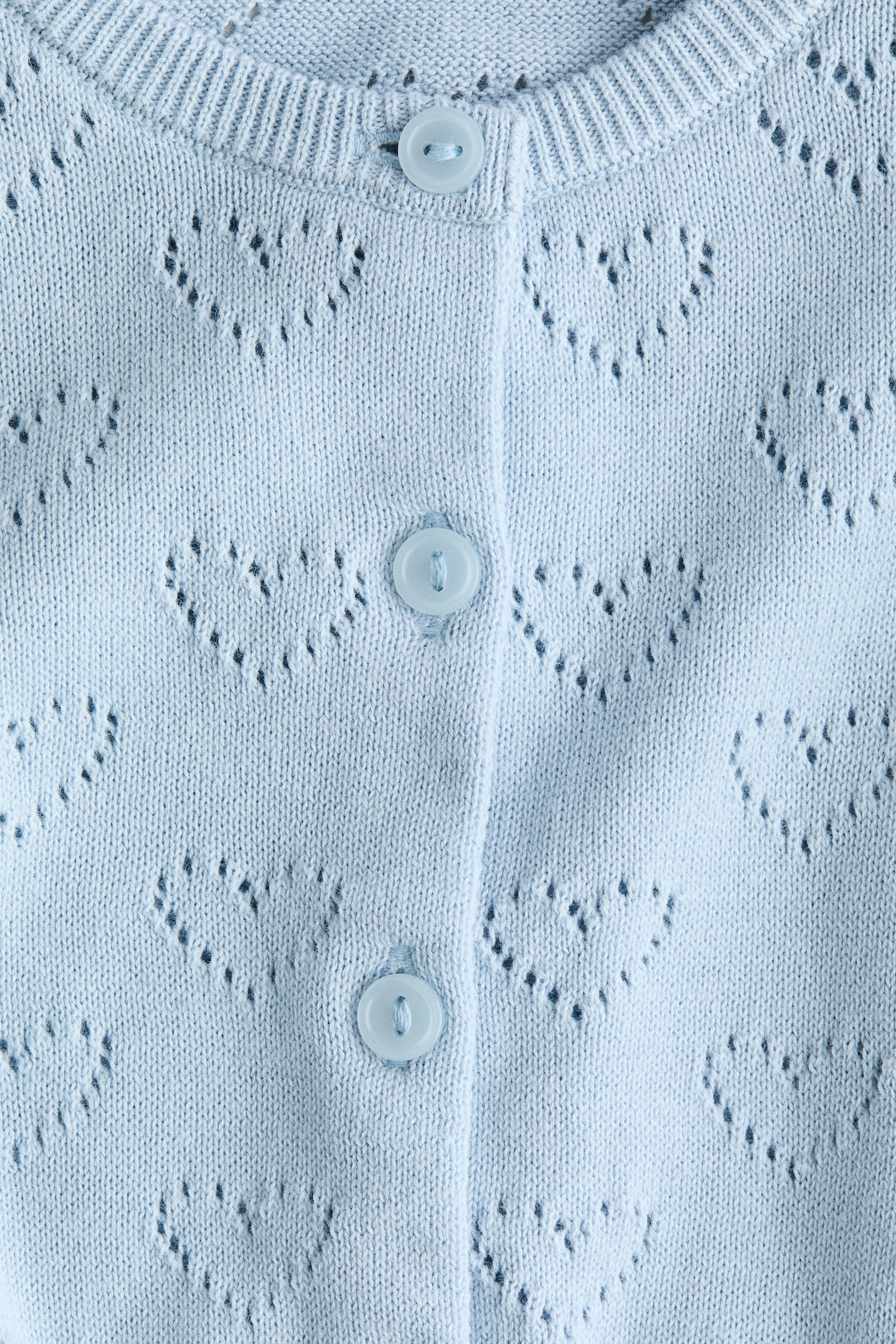 Pattern-knitted cotton cardigan - Light blue/Hearts/Yellow/Light pink/White/Light pink/Hot pink/Cream/Beige - 2