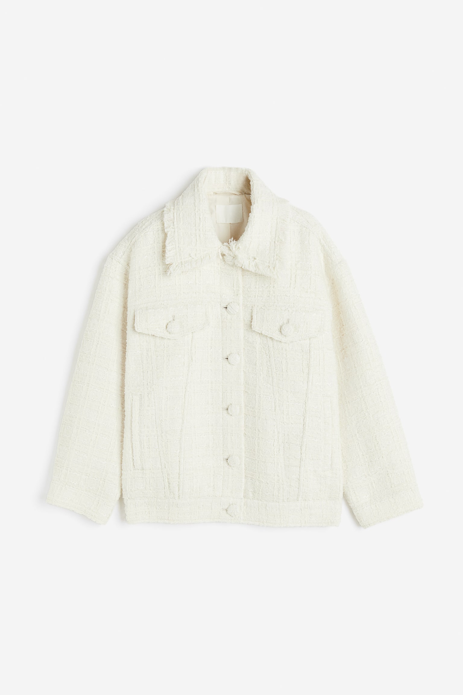 Textured-weave jacket - Cream - 1