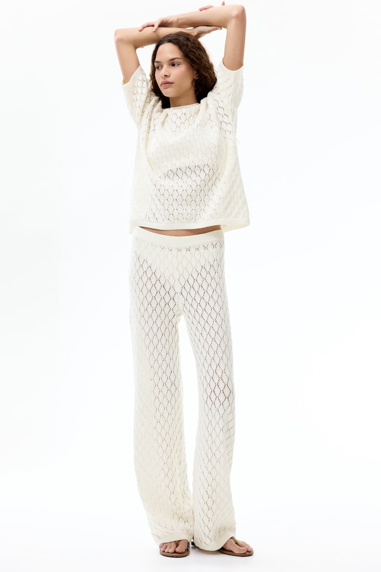 Pantalone od pletiva rupičastog boda