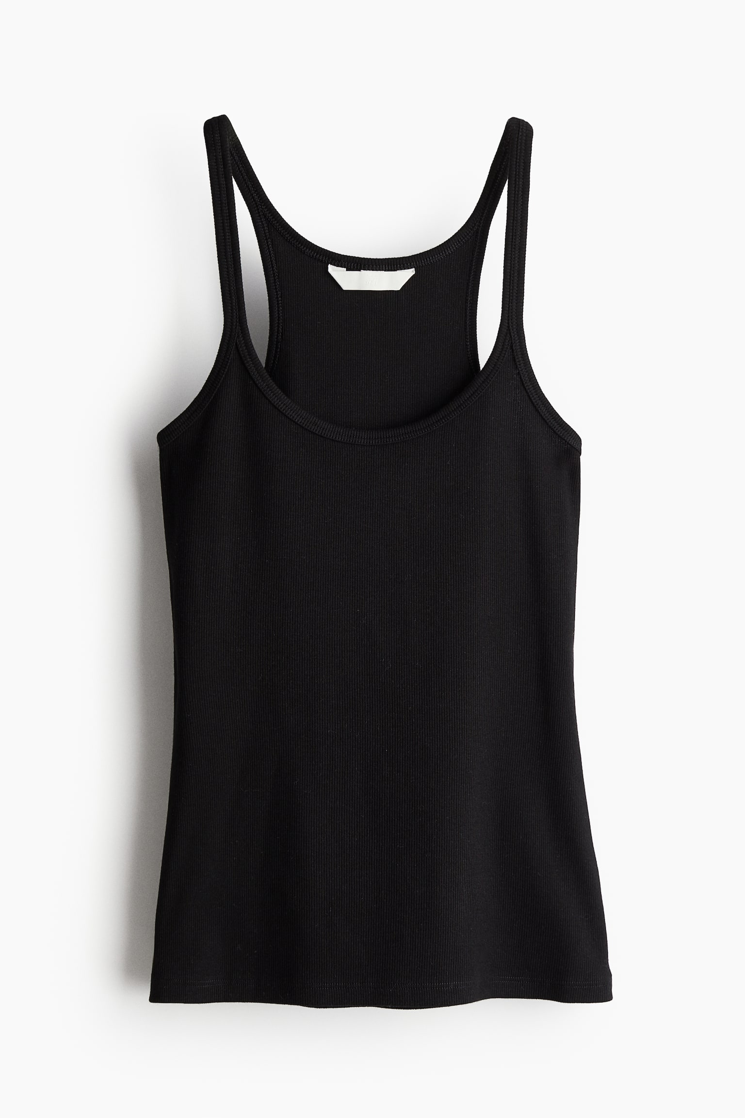 Ribbed vest top - Black/Light grey marl - 1