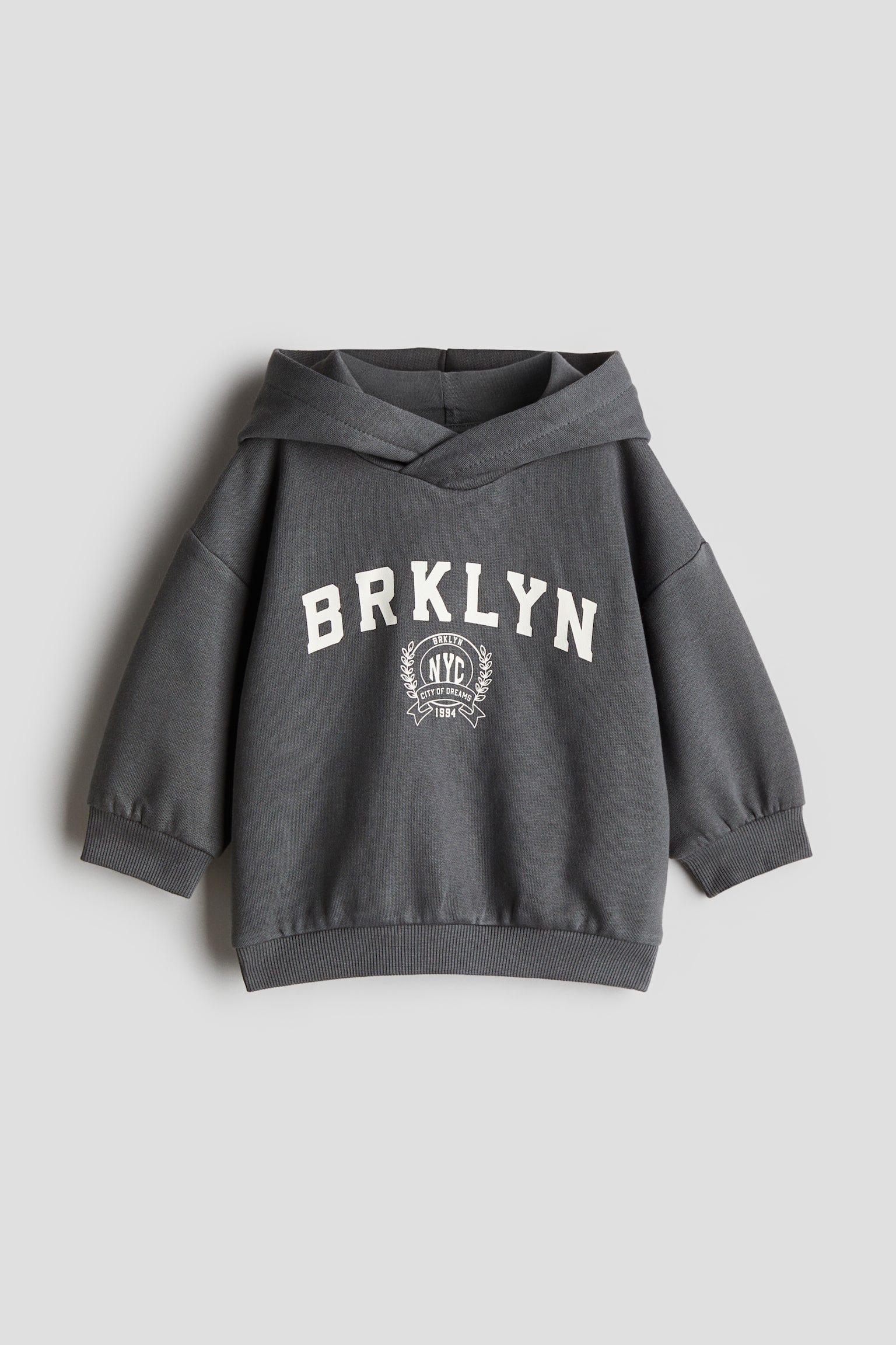 Print-motif hoodie - Dark grey/BRKLYN/Light blue/NYC - 3