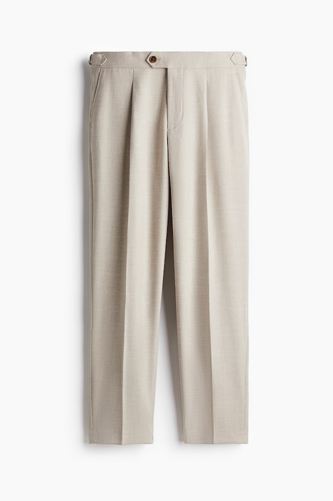 Regular Fit Suit trousers - Light beige/Dark beige marl - 1