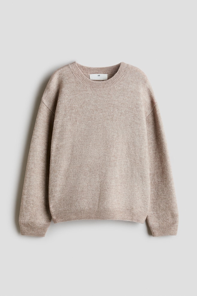 Pullover in Loose Fit - Hellgreigemeliert/Hellgraumeliert/Weiß/Hellbeige - 1