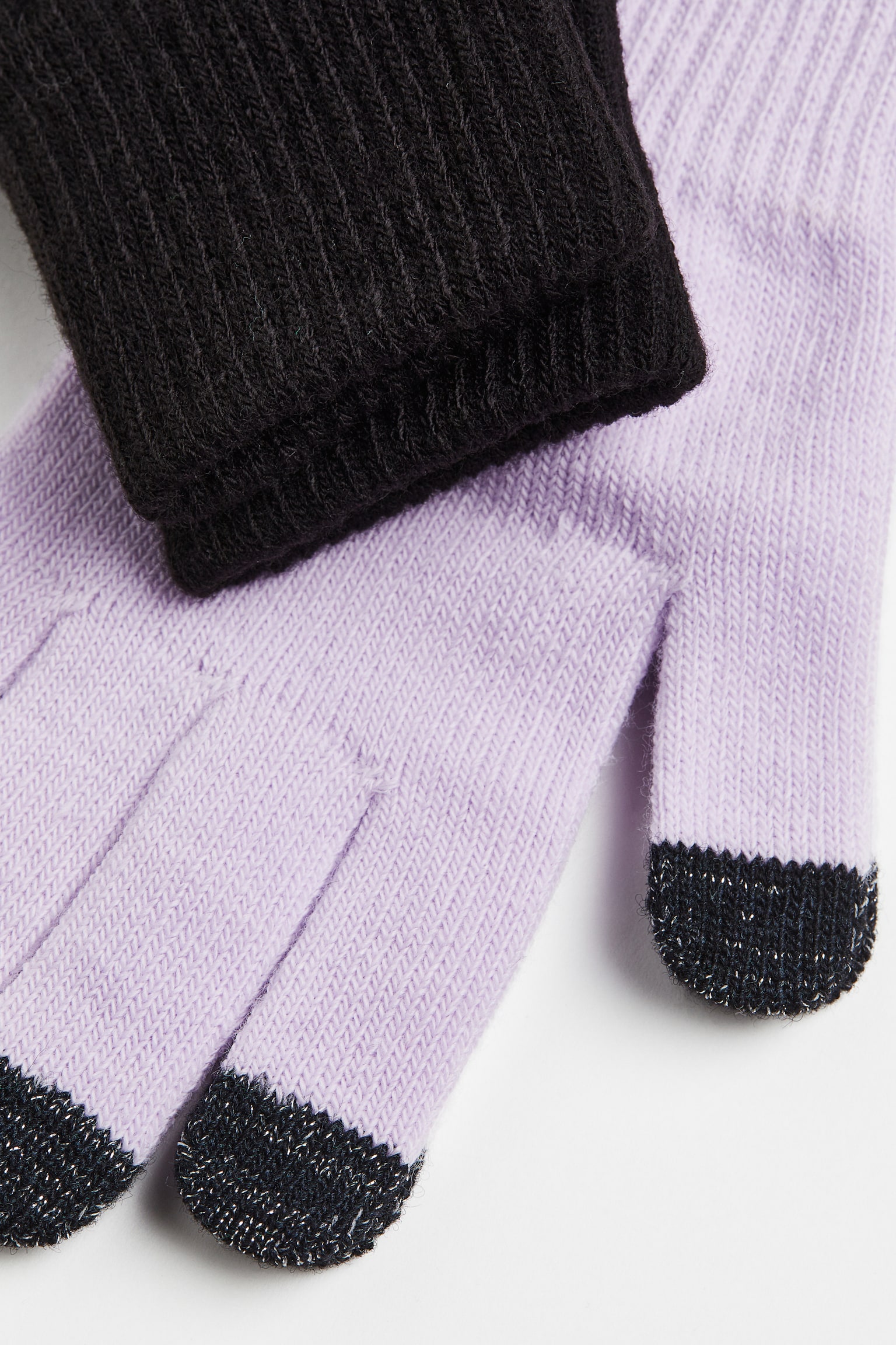 2-pack touchscreen gloves - Black/Light purple - 2