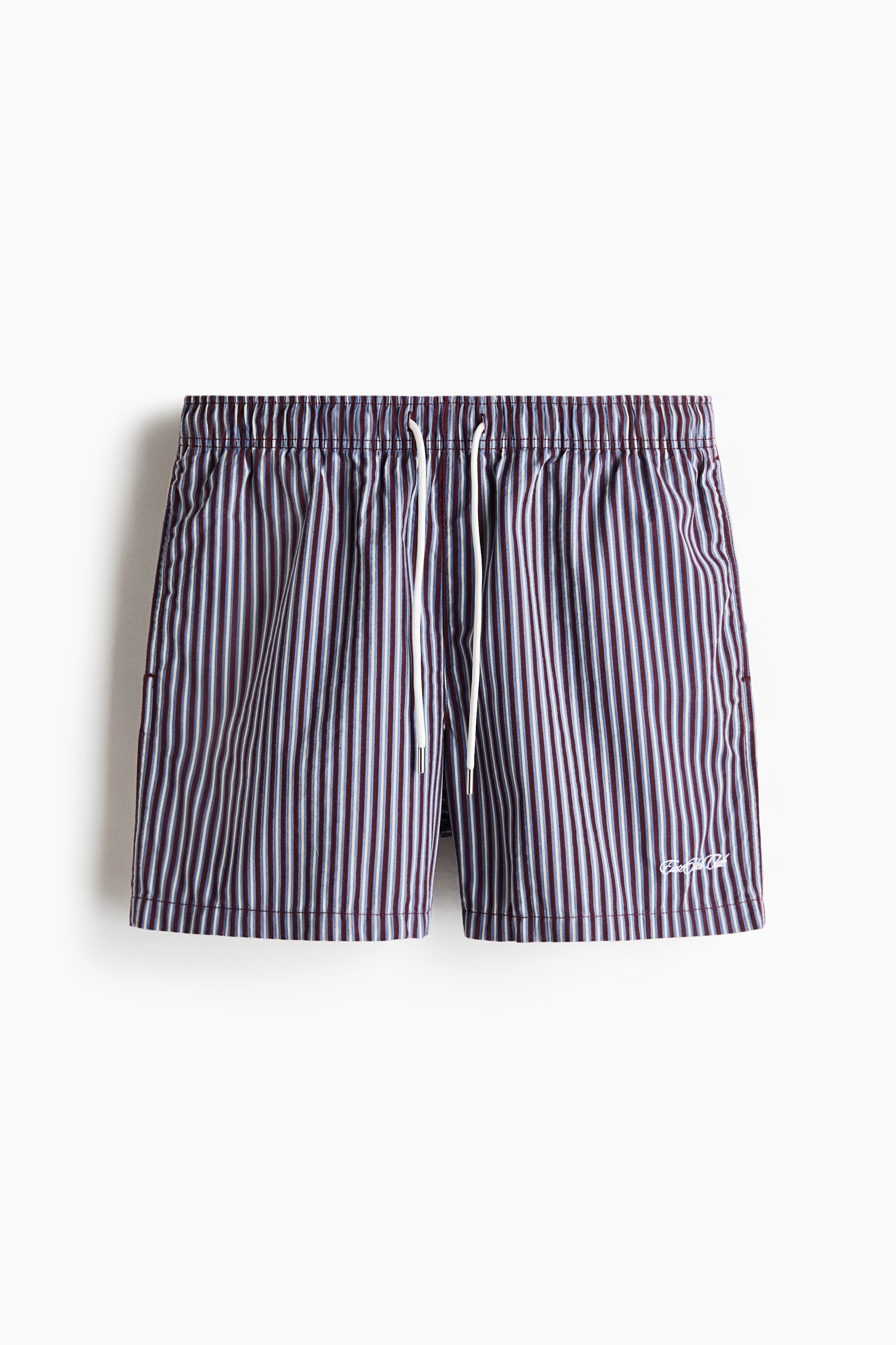 Relaxed-Fit Shorts - Burgundy/striped
