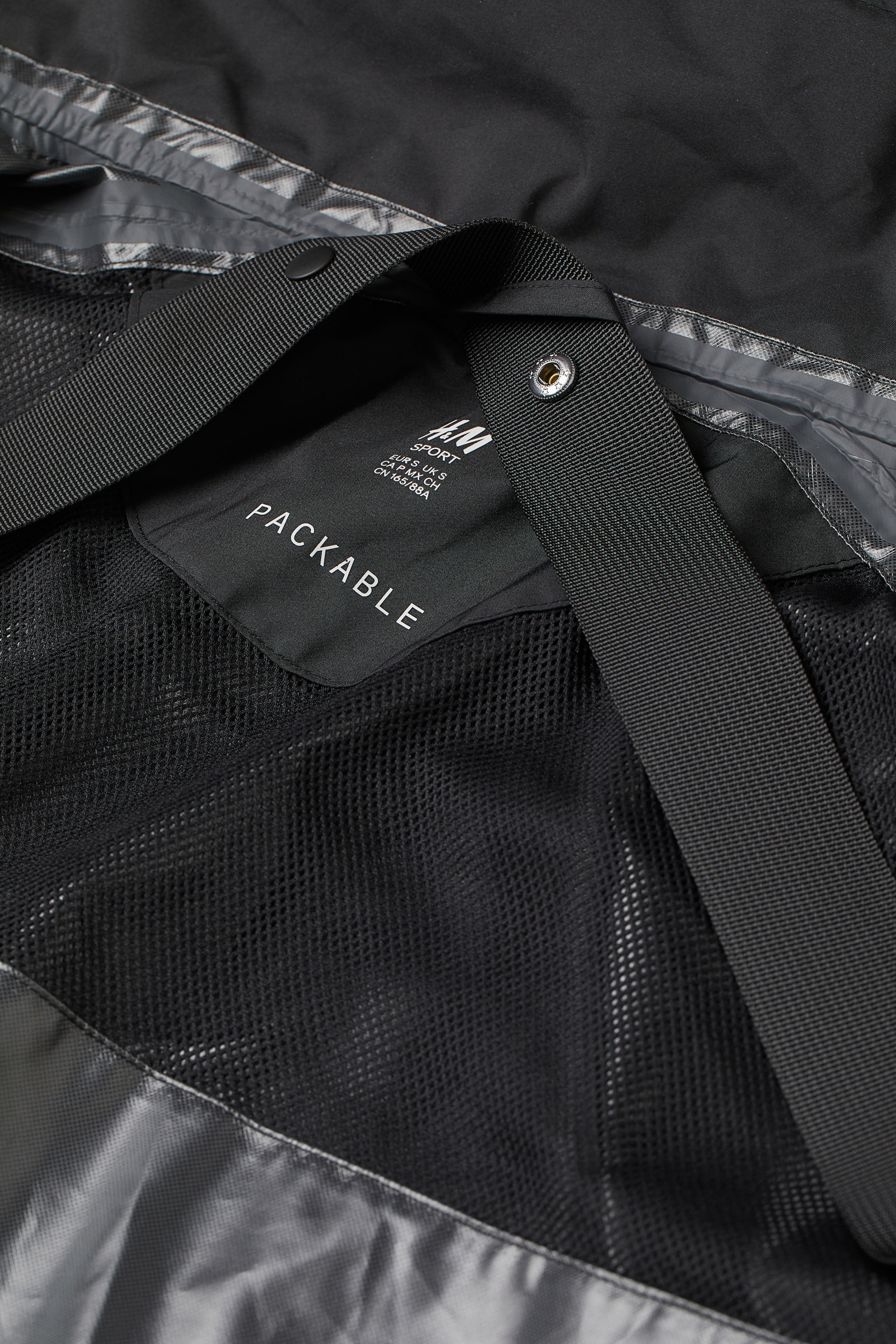 Packable commuter jacket Long sleeve Knee length Black Ladies