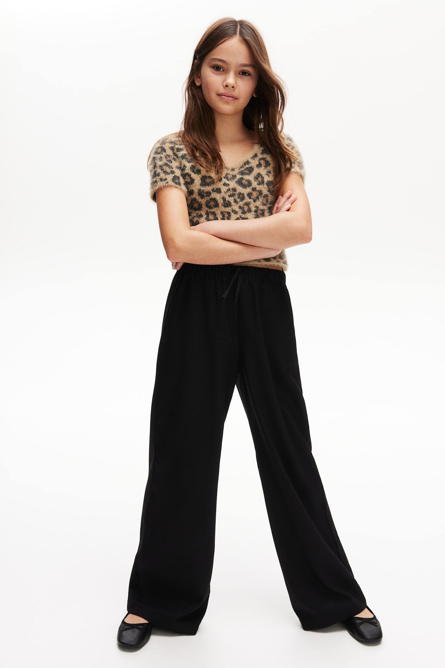 Wide Twill Pants - Black - 2