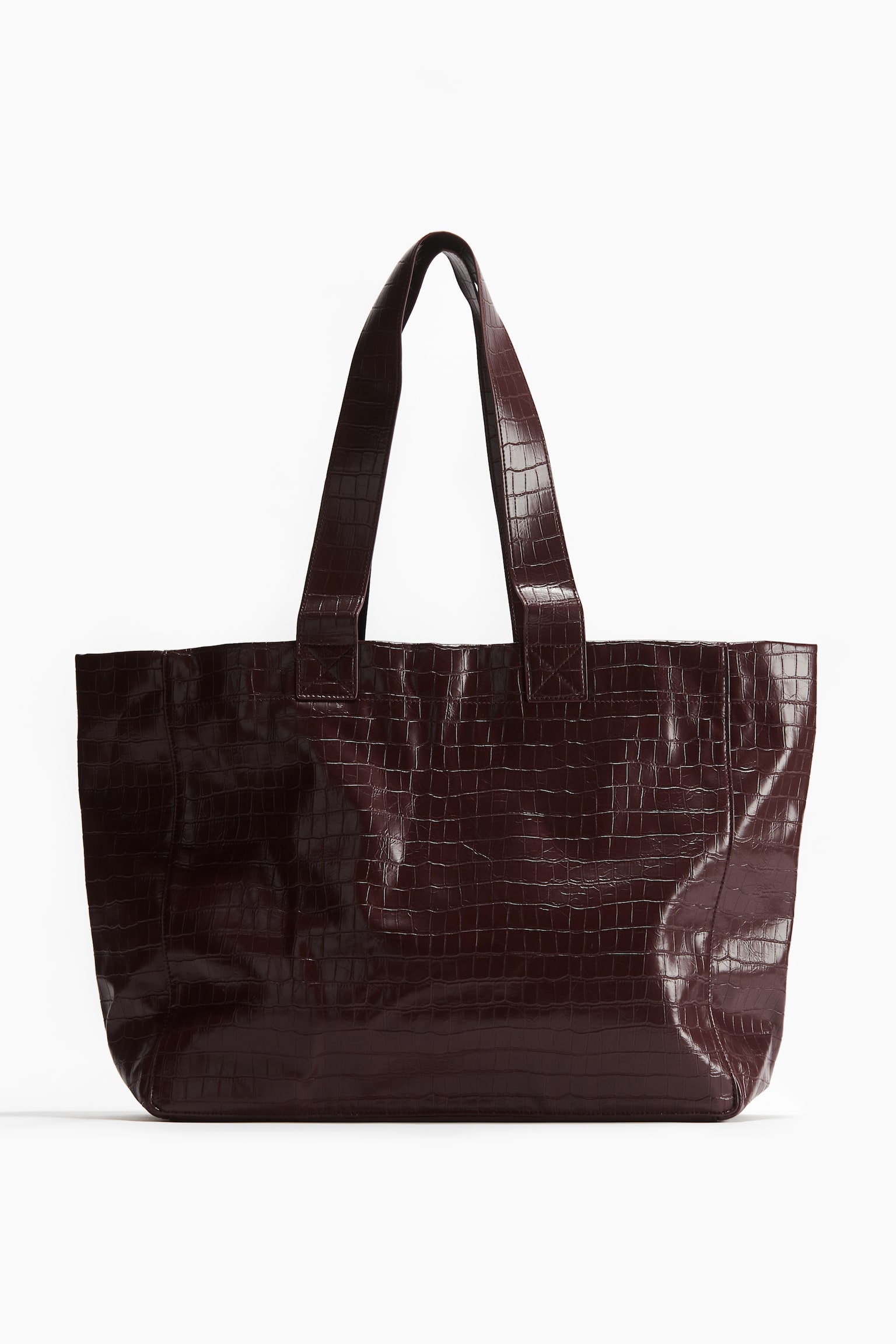 Coated shopper - Burgundy/Black - 1