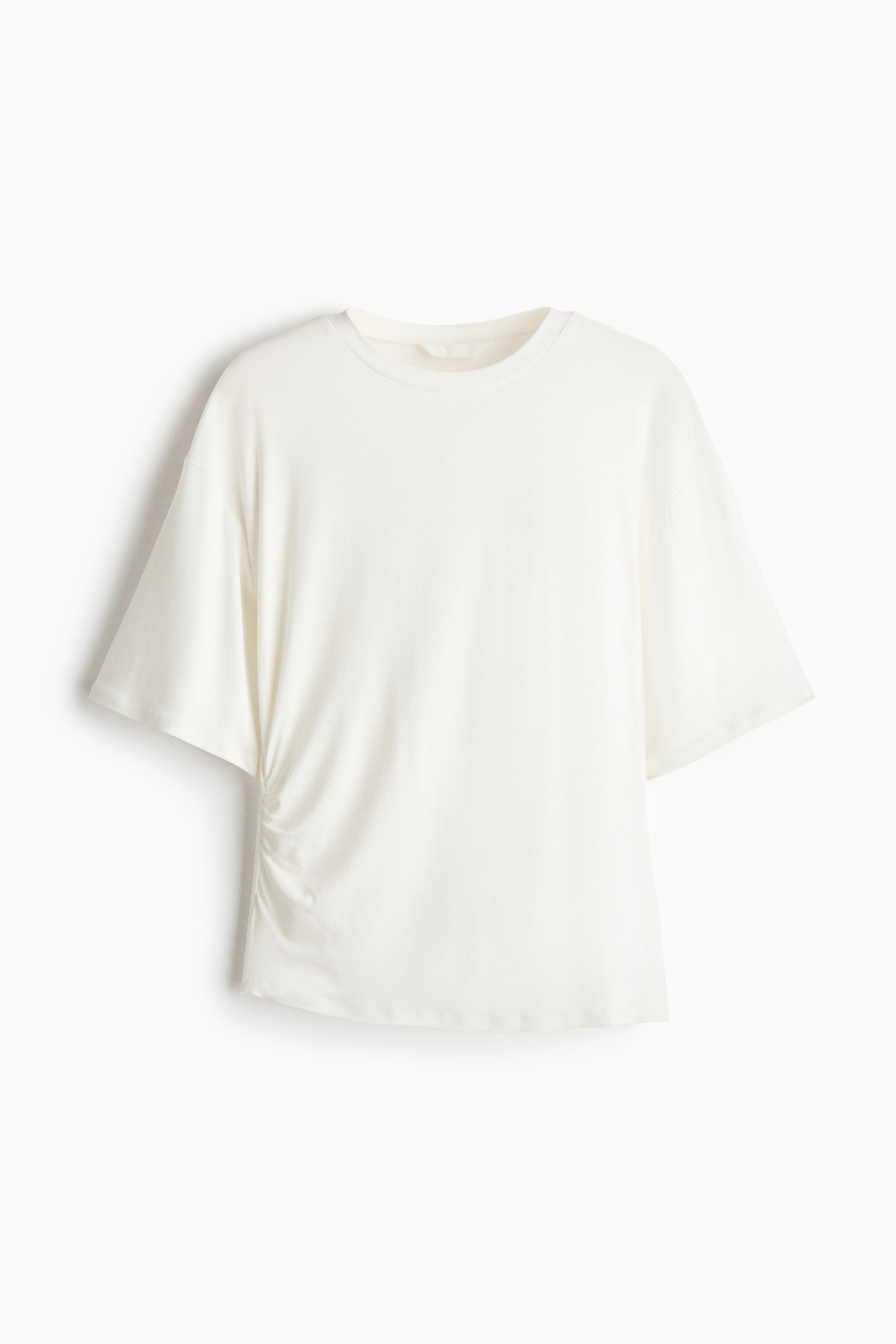 Draped Viscose Top - Cream/Dark blue/Dark brown - 1