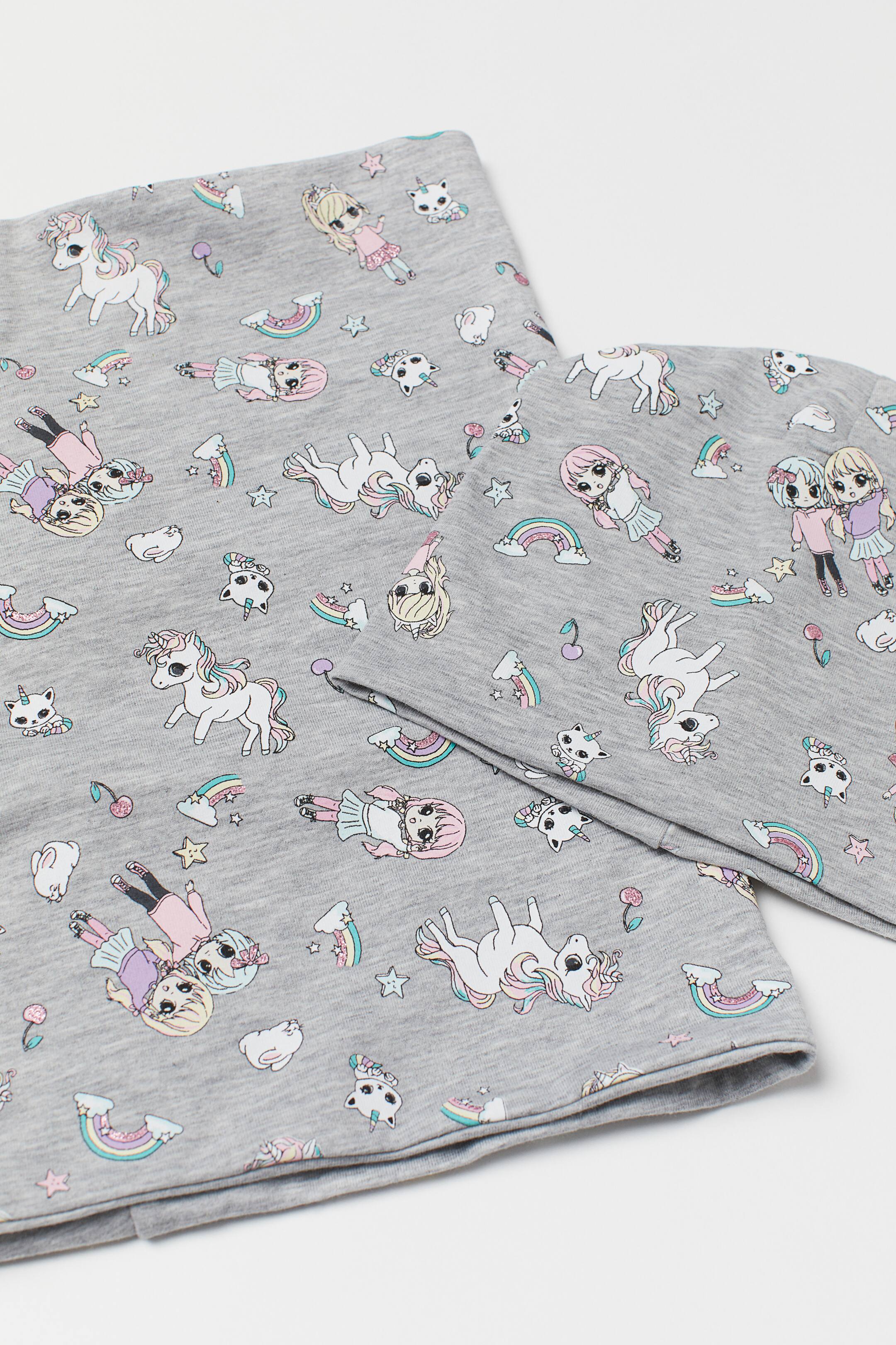 Größeres Bild ansehen: Schlauchschal und Mütze - Hellgrau/Einhörner - Kids | H&M DE 2