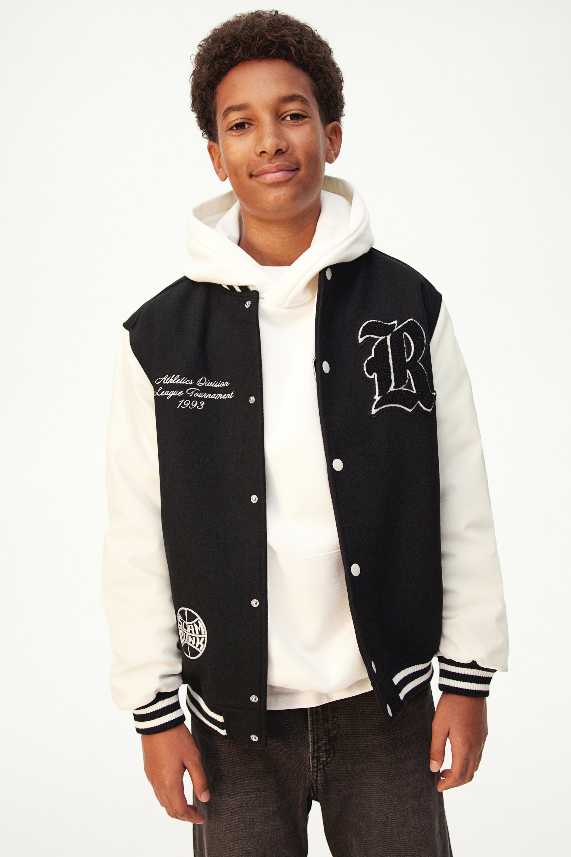 Appliquéd Baseball Jacket