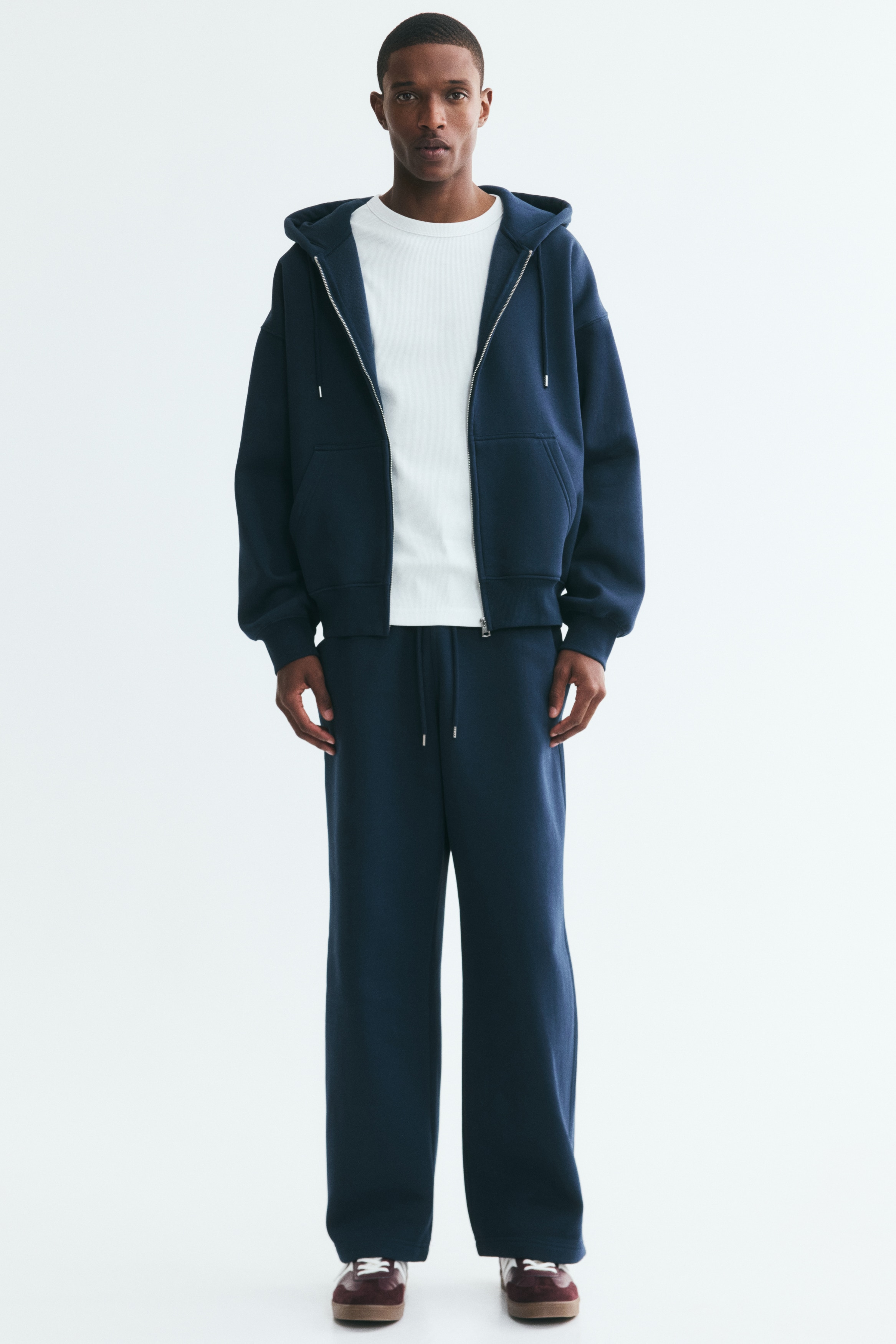 Men's Navy blue Oversized-Fit Hooded Jacket | H&M US