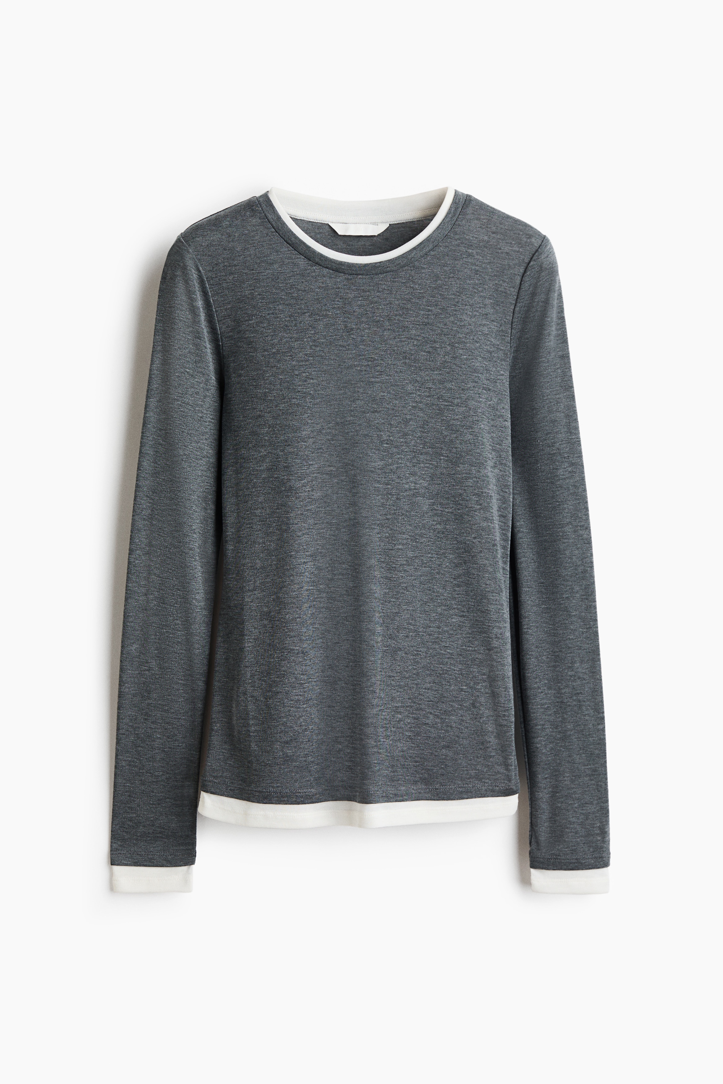 Top con apariencia de capas - Gris jaspeado/Morado oscuro/Azul tenue oscuro/Negro