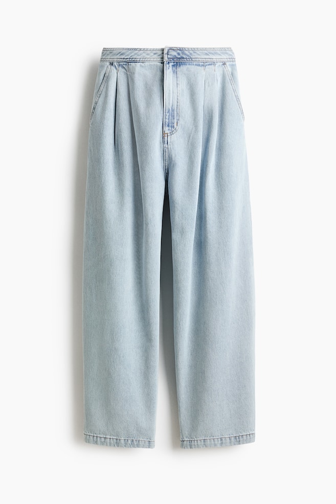 Barrel High Waist Ankle Jeans - Helles Denimblau - 1