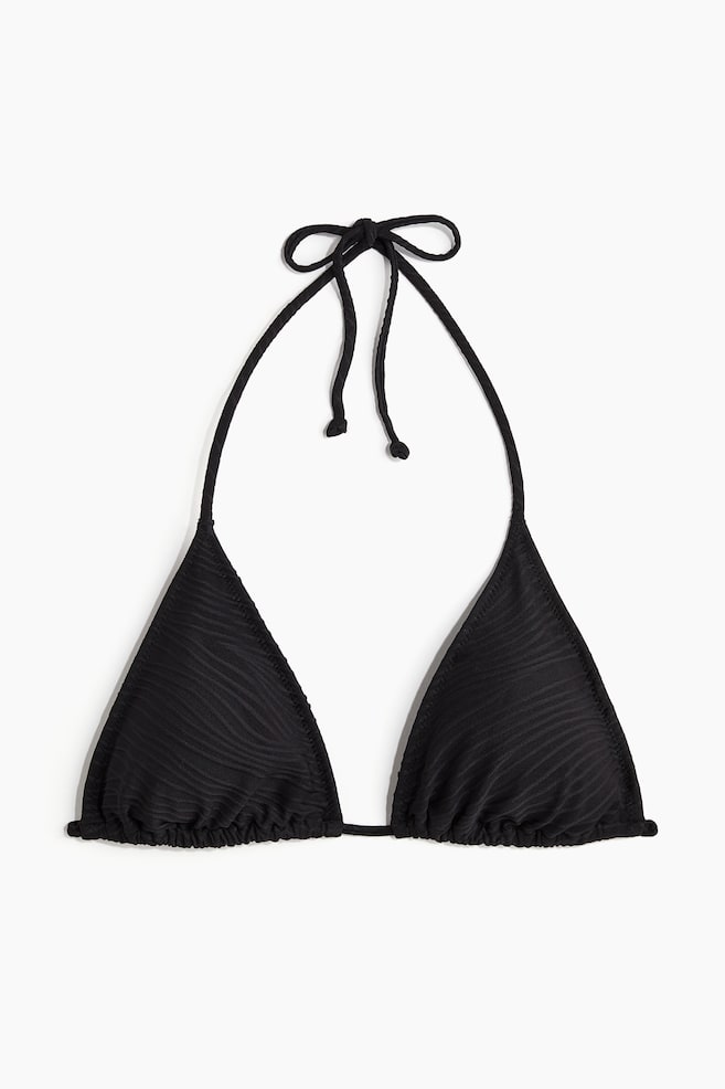 Top bikini a triangolo imbottito - Nero/Nero - 1