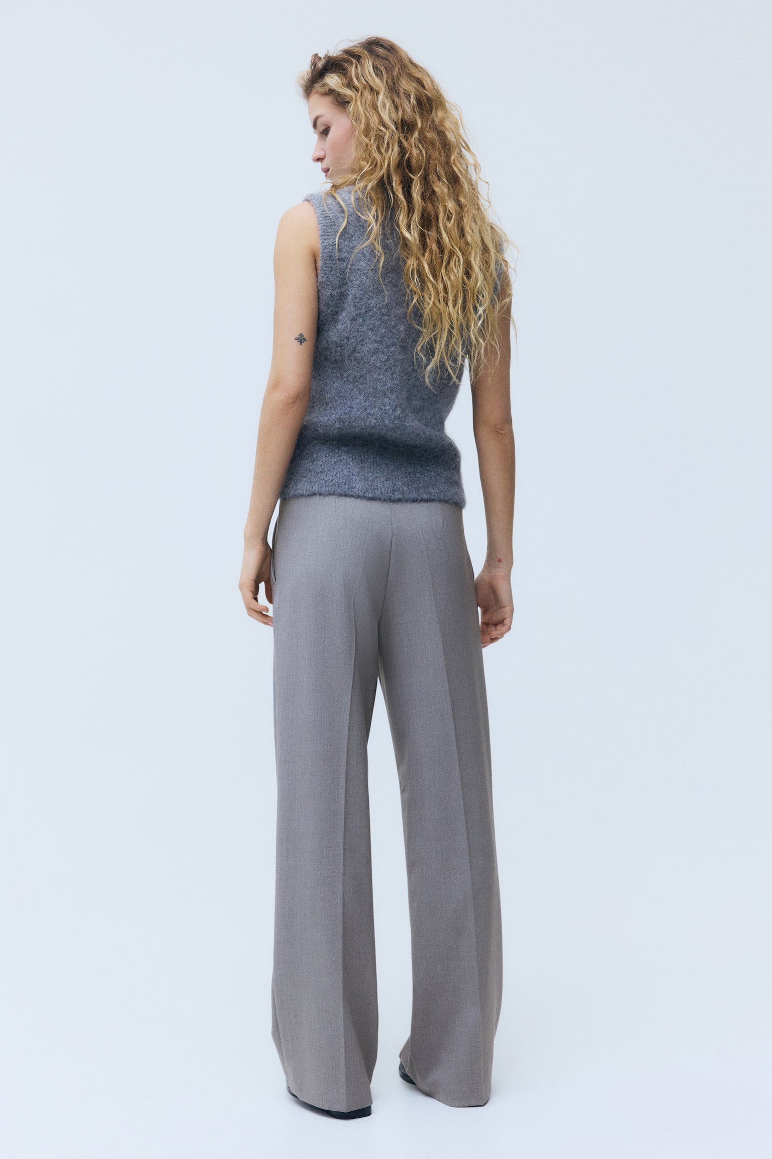 Женские брюки H&M Dress Pants, цвет: Серый — фото 4