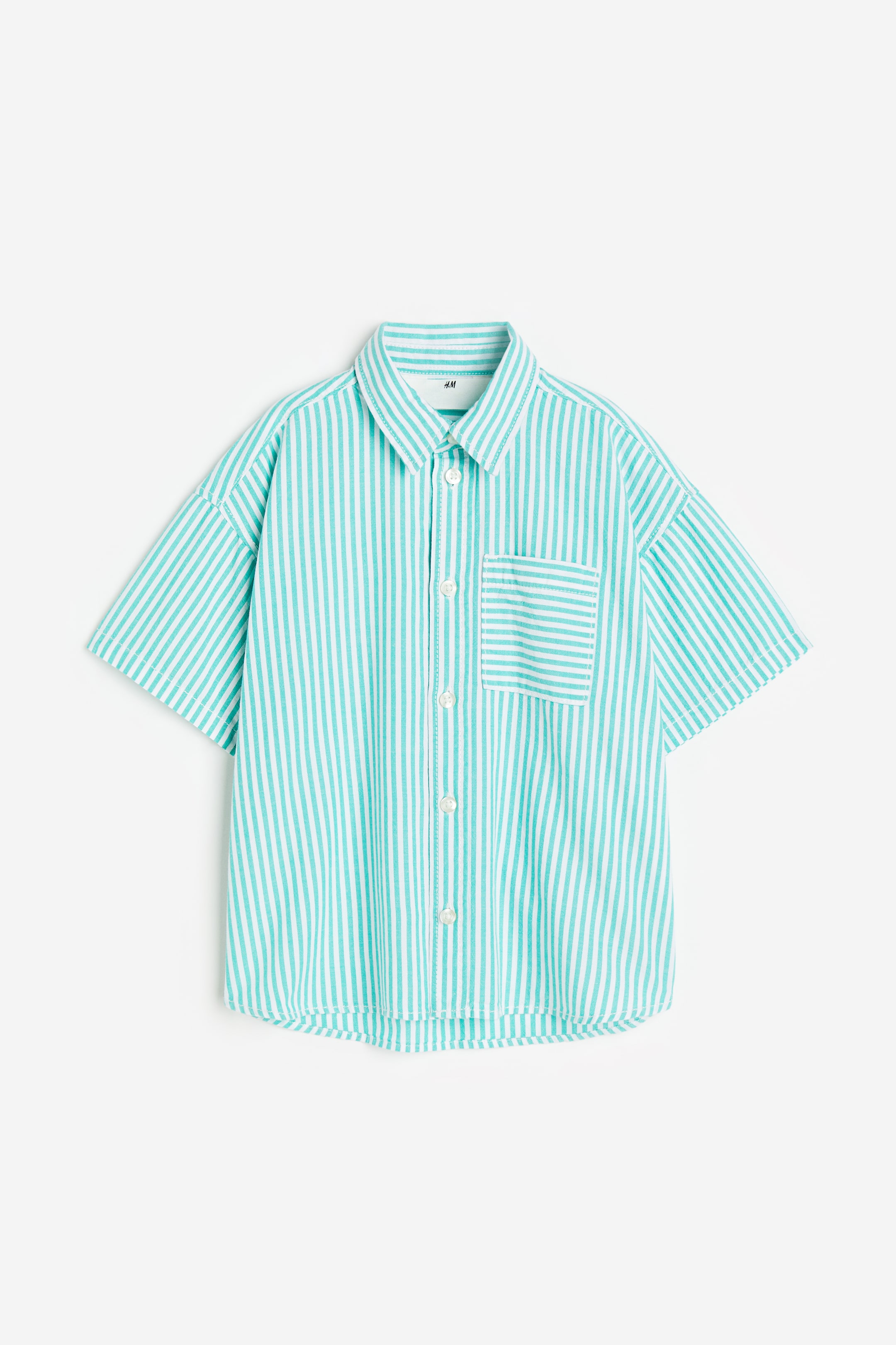 Größeres Bild ansehen: Oxfordhemd - Knallgrün/Gestreift - Kids | H&M DE 1
