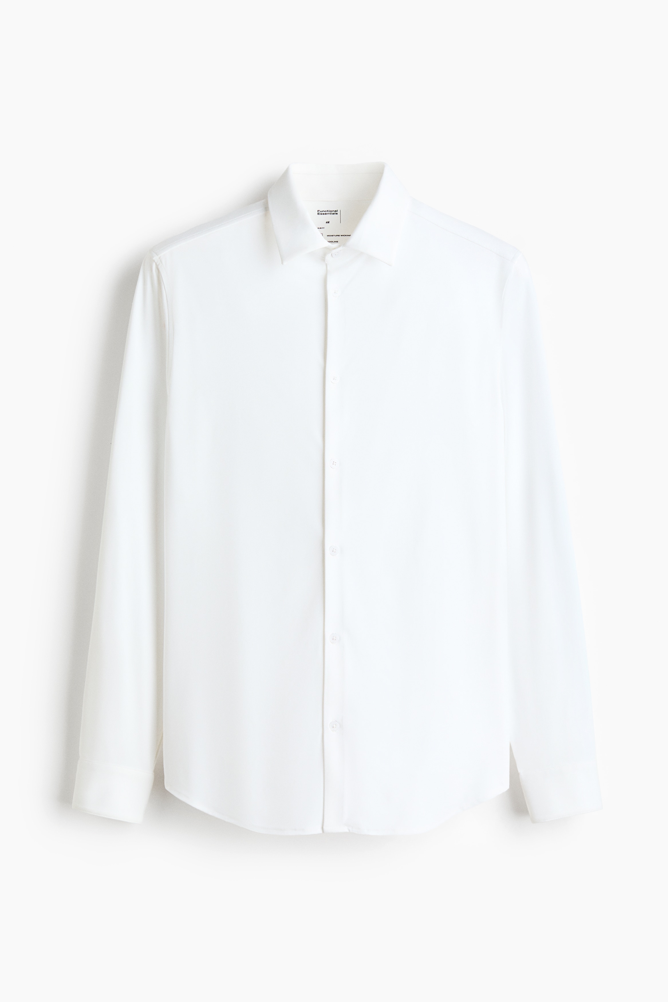 Cooling Four-way Stretch Slim Fit Shirt - White/Light blue