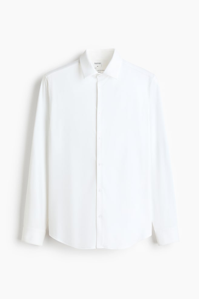 Cooling Four-Way Stretch Slim Fit Shirt - White/Light blue - 1