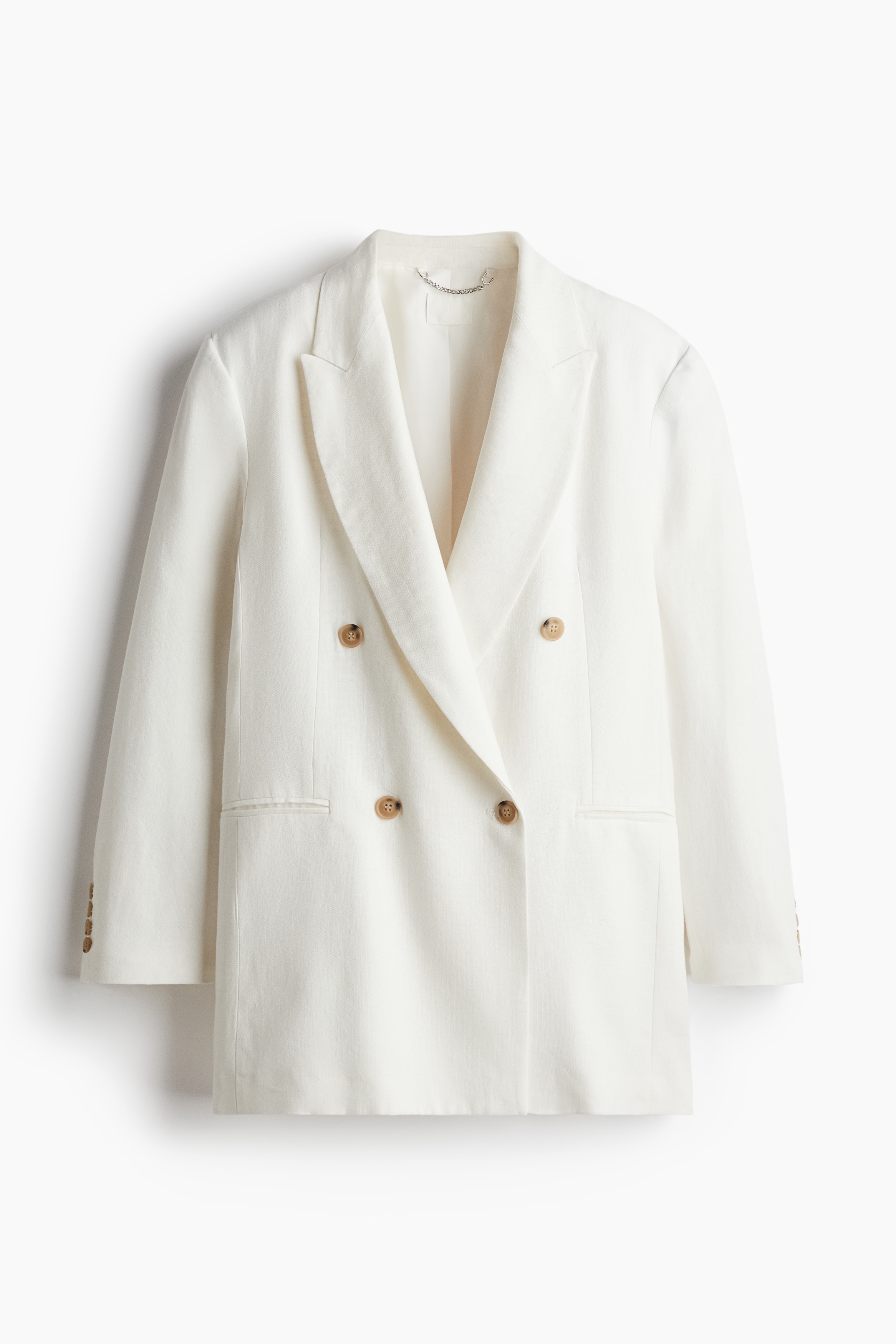 H & M - Blazer aus Leinenmix - Weiß - Damen