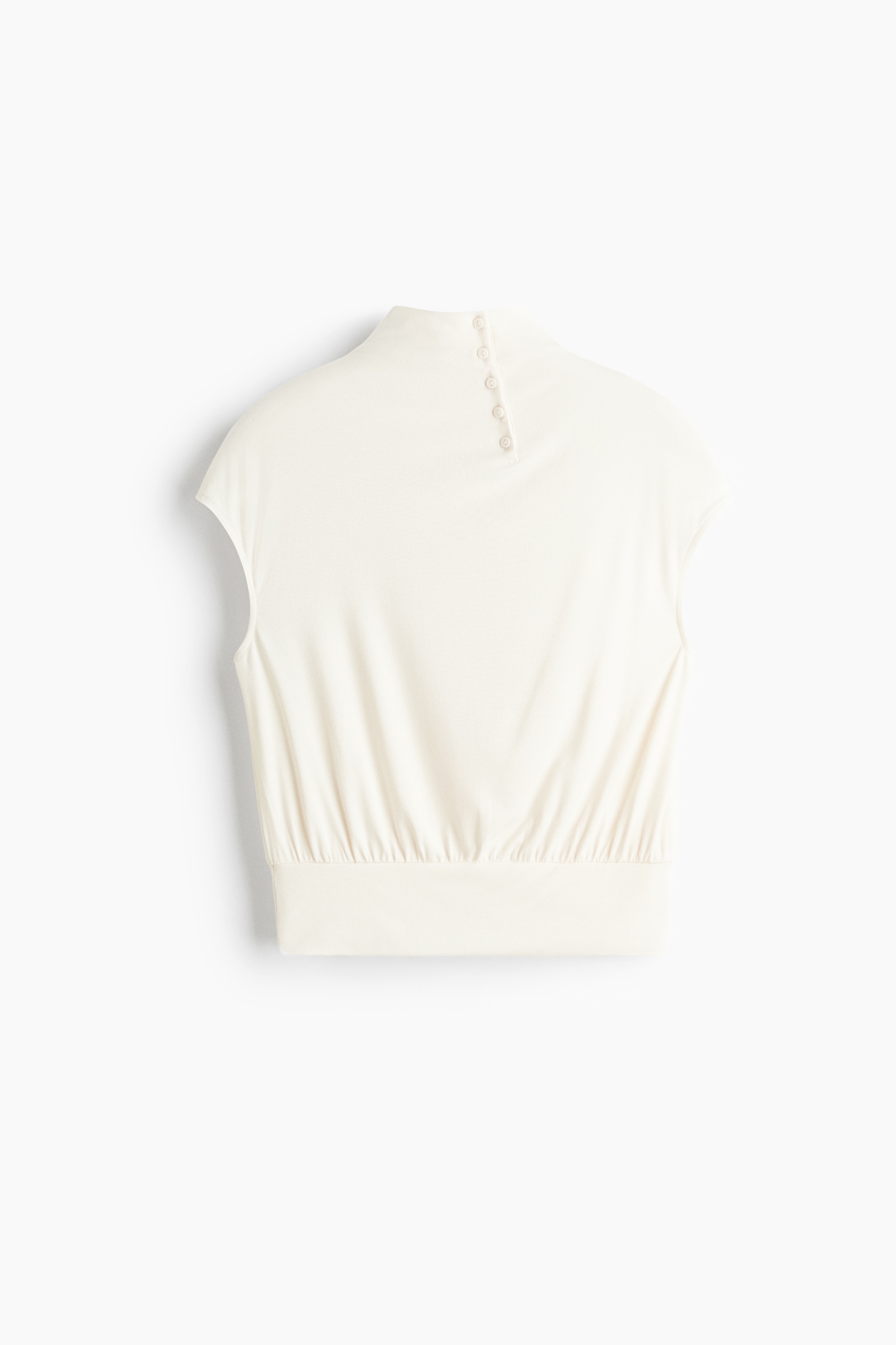 Viscose turtleneck top - Ivory/Light turquoise/Black