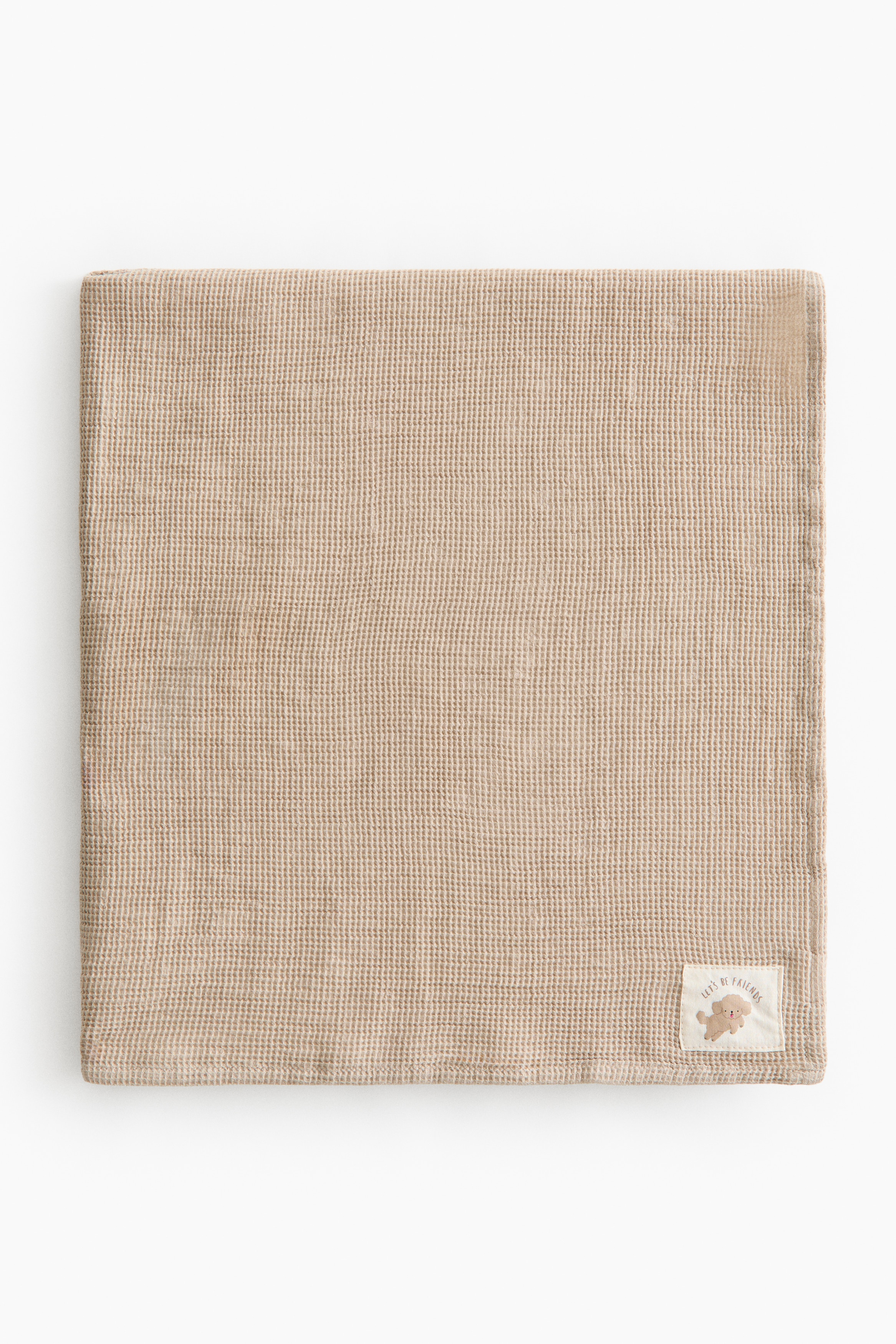 Dětská dečka s vaflovou texturou - Béžová/Kouřově zelená