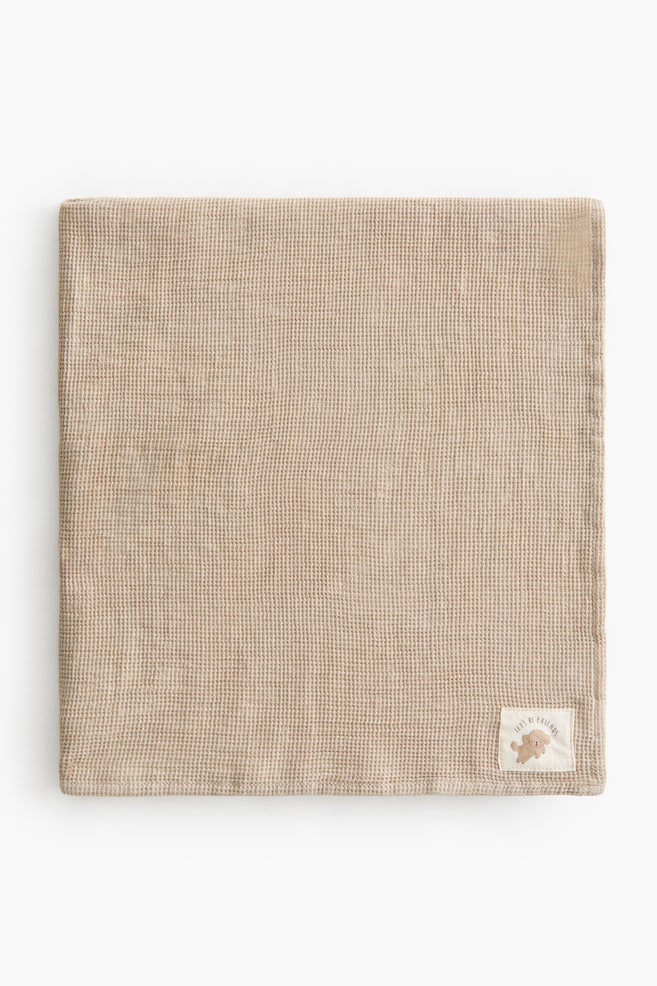 Waffled baby blanket - Beige - 1